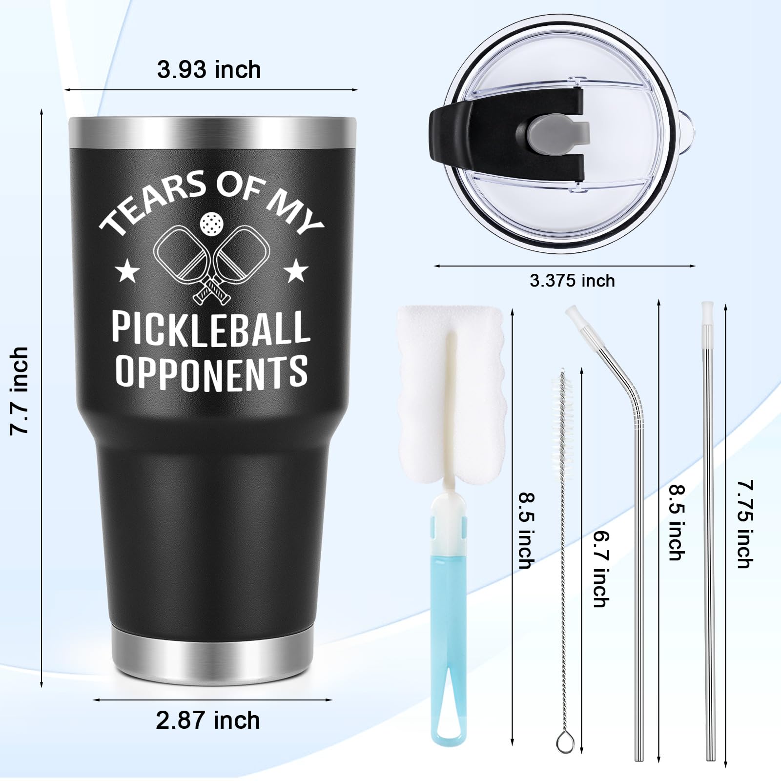 Lifecapido Pickleball Gifts 30oz Tumbler with Lid, Funny Christmas Gifts Birthday Gifts for Pickleball Lovers, Pickleball Player, Pickleball Coach (Black)