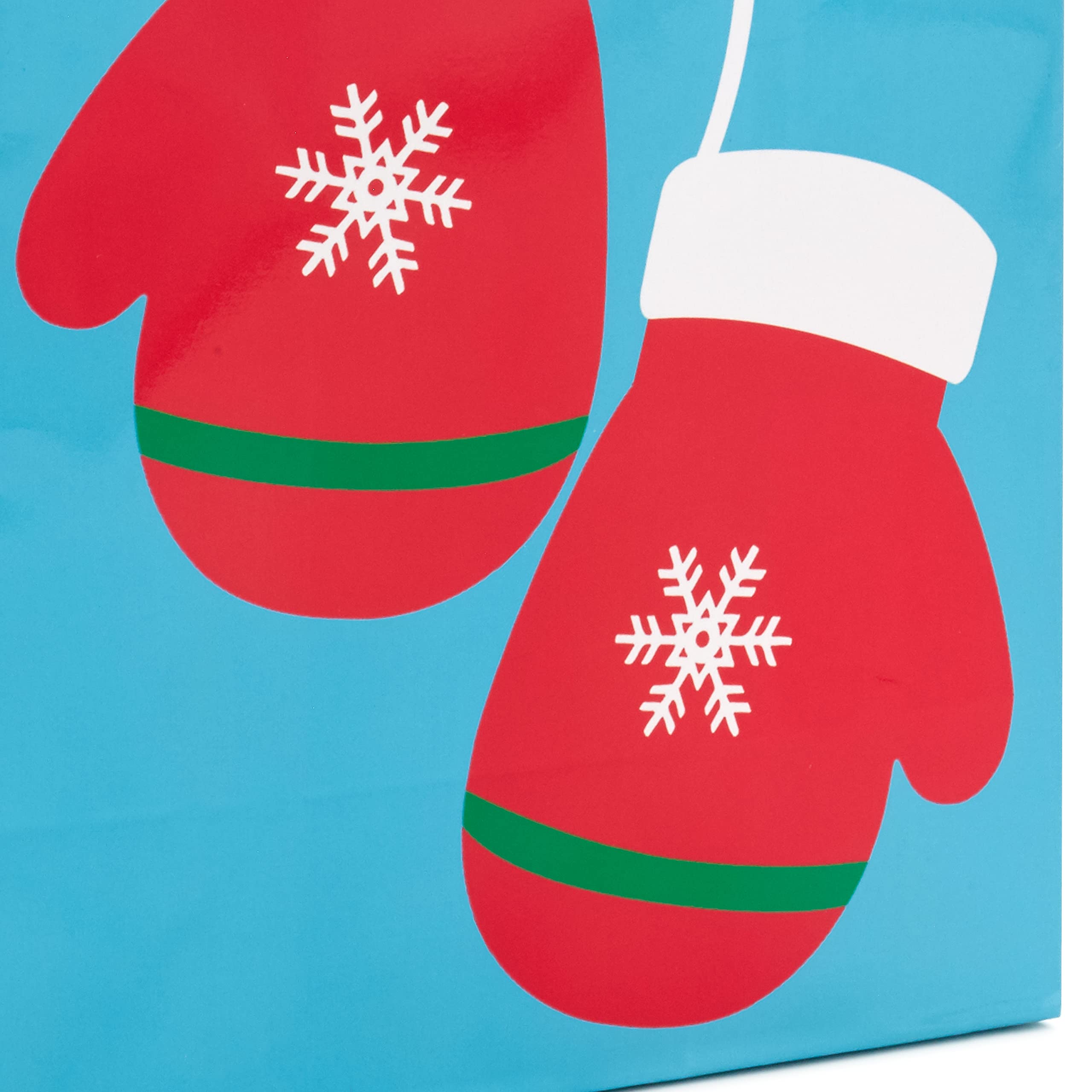 Hallmark Image Arts 8" Medium Christmas Gift Bags (8 Bags: Mittens, Snowmen, Christmas Trees, Peppermint Candy) for Kids, Teachers, Coworkers