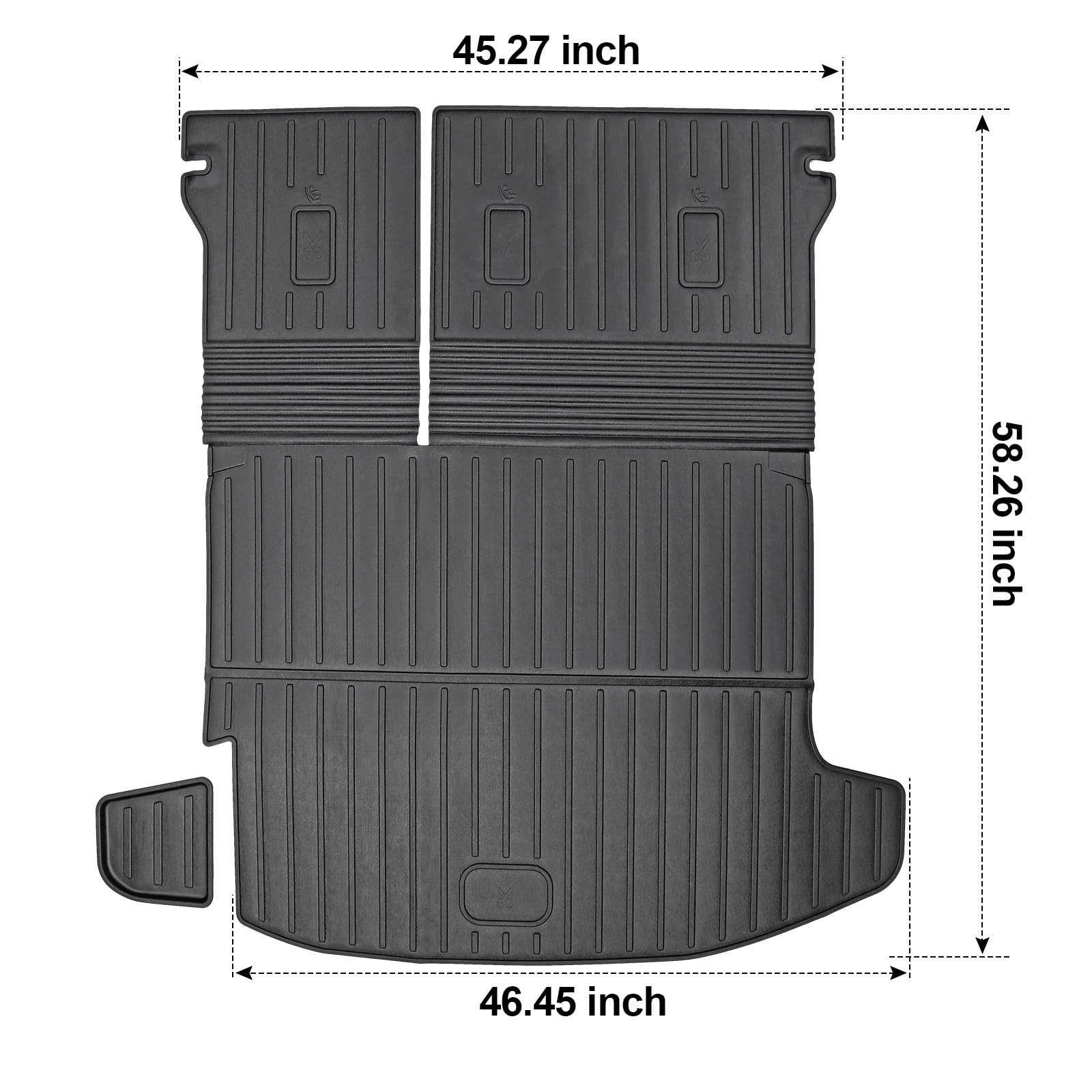 HOUCLEMIC Cargo Mat for 2024 2025 Chevy Trax Accessories, Cargo Liner for Chevy Trax Car Accessories 2025 2024 Trunk Mat with Seat Backrest Mat Left Storage Mat