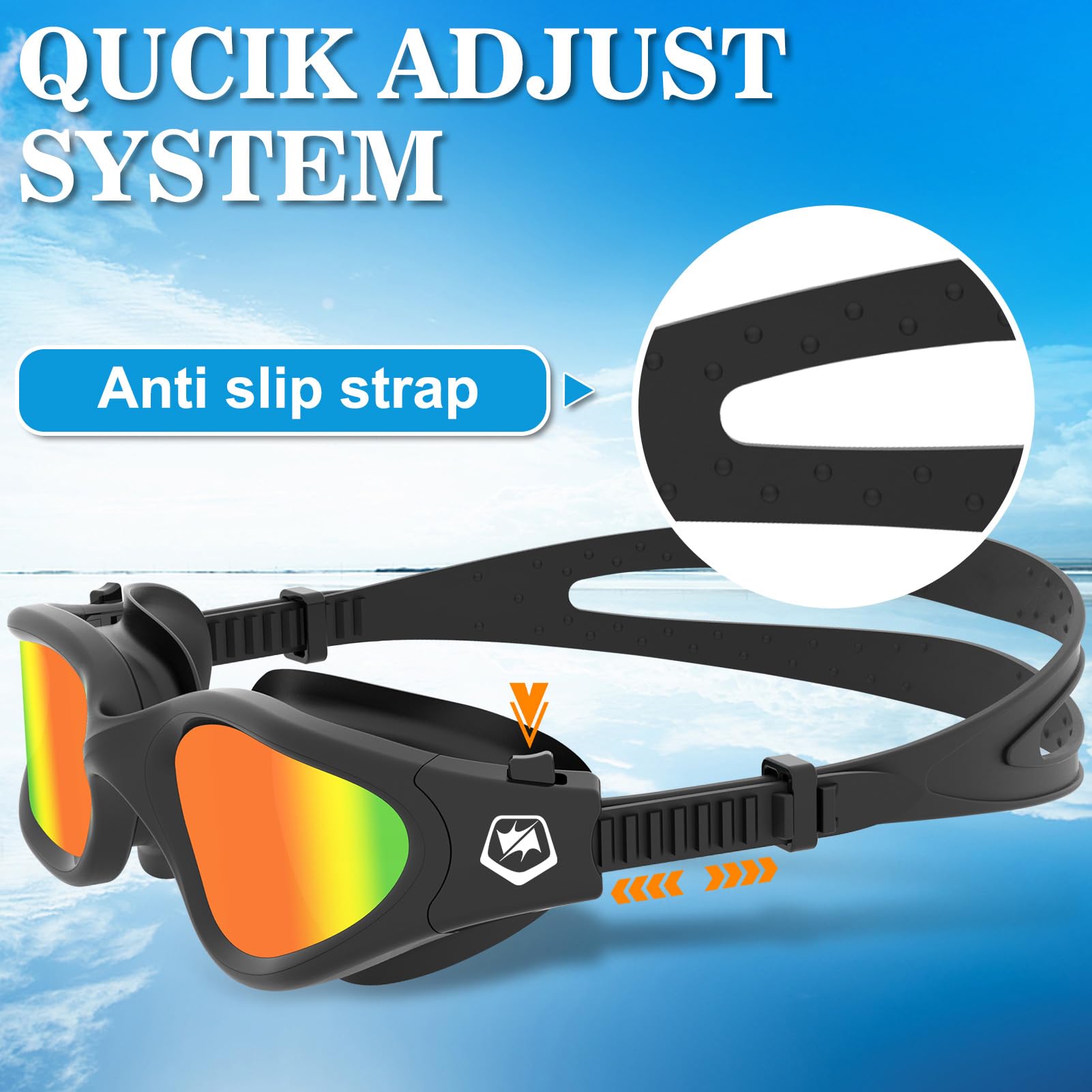 WIN.MAX Polarized Swimming Goggles Swim Pool Goggles Anti Fog Anti UV No Leakage Clear Vision for Men Women Adults Teenagers