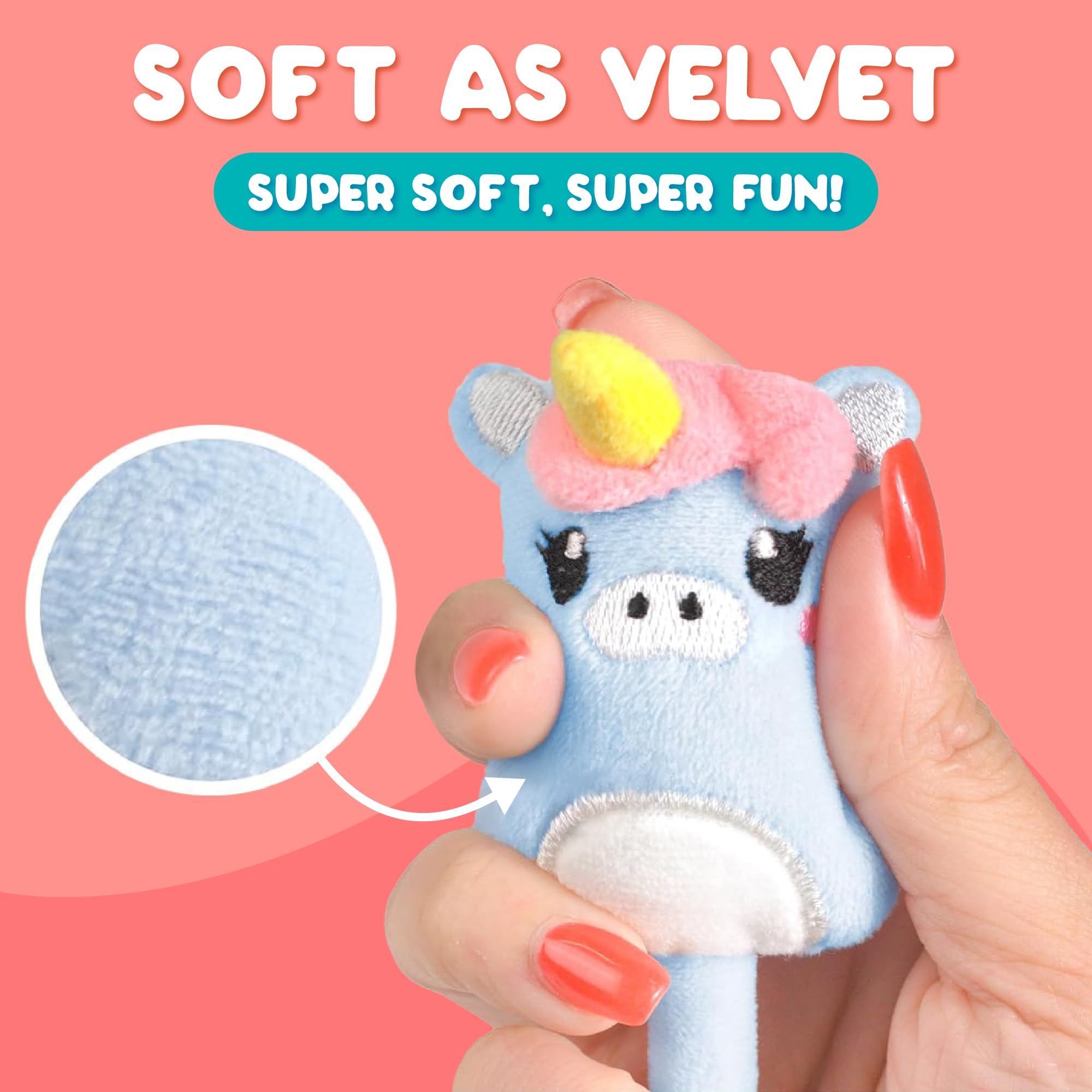 BUNMO Stocking Stuffers for Kids - 3 Pack Cute Pens - 6 Scented & Glittery Refills - Plush Fun Pens for Kids - Stuffed Cute Animals for Girls Kawaii Stationery - Stocking Stuffers for Girls