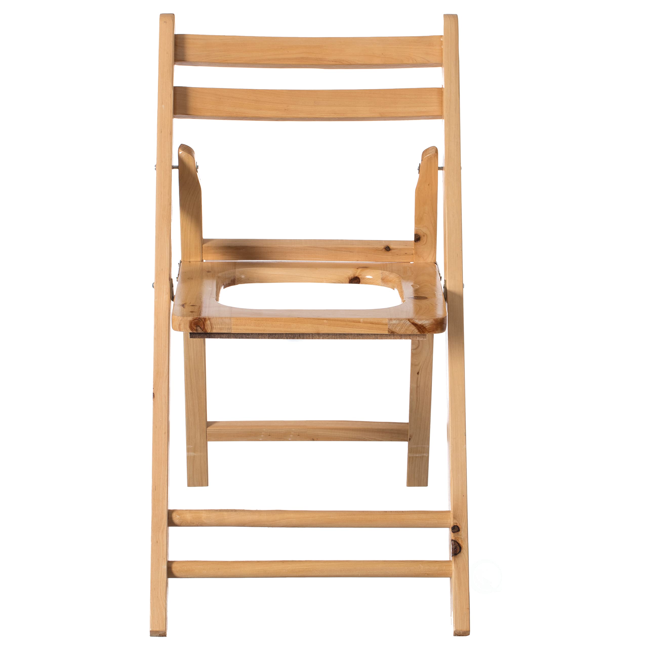 PLAYBERG Wooden Folding Portable Toilet Seat for Camping and Hiking with Backrest