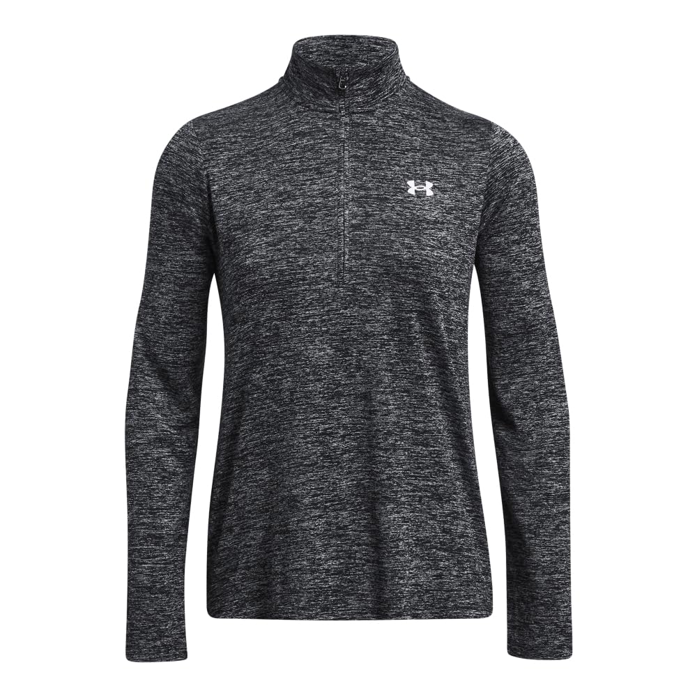 Under Armour Womens Tech Twist Quarter Zip, (001) Black / / White, Large