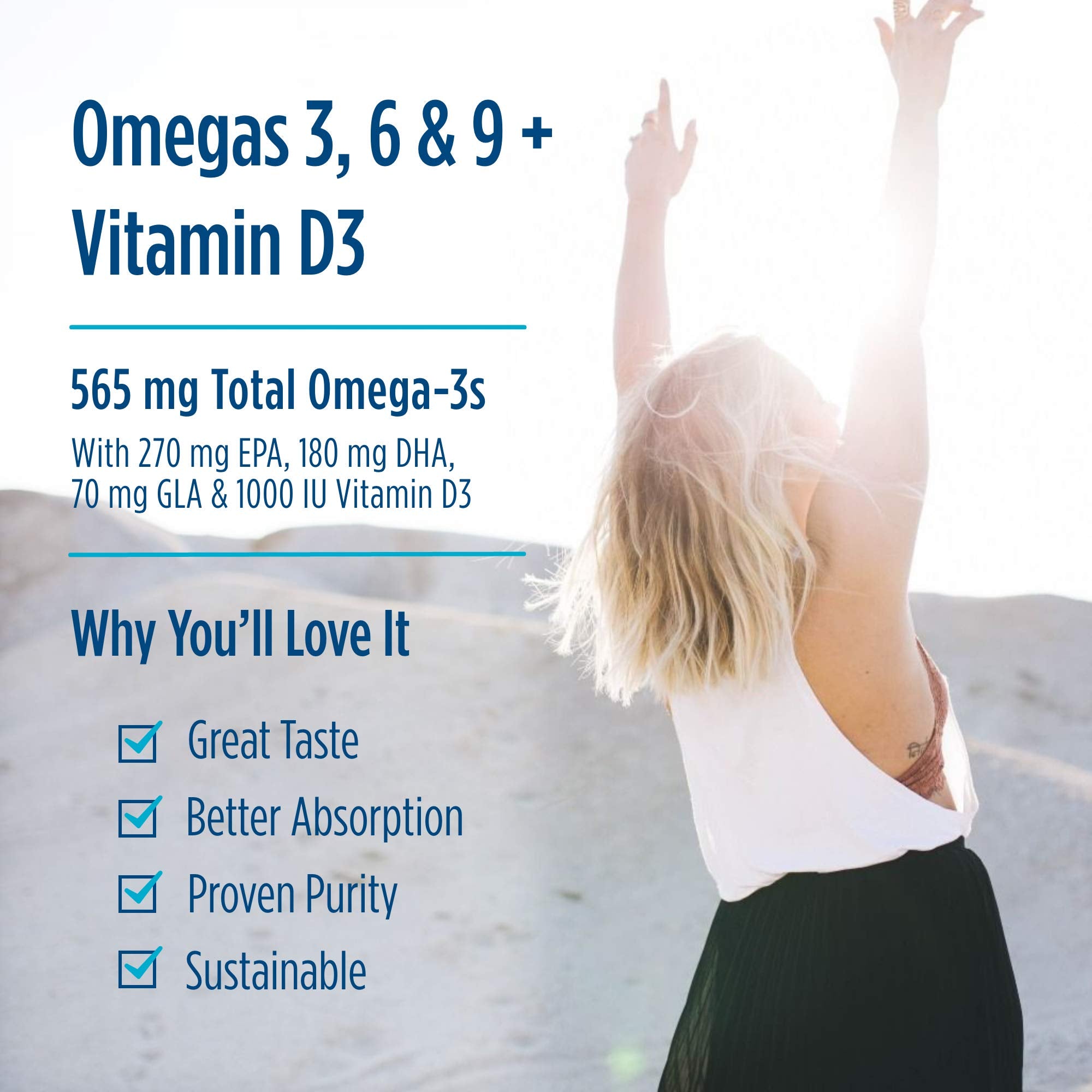 Nordic Naturals Complete Omega-D3, Lemon Flavor - 120 Soft Gels - 565 mg Omega-3 + 70 mg GLA + 1000 IU Vitamin D3 - EPA & DHA - Healthy Skin & Joints, Cognition, Positive Mood - Non-GMO - 60 Servings