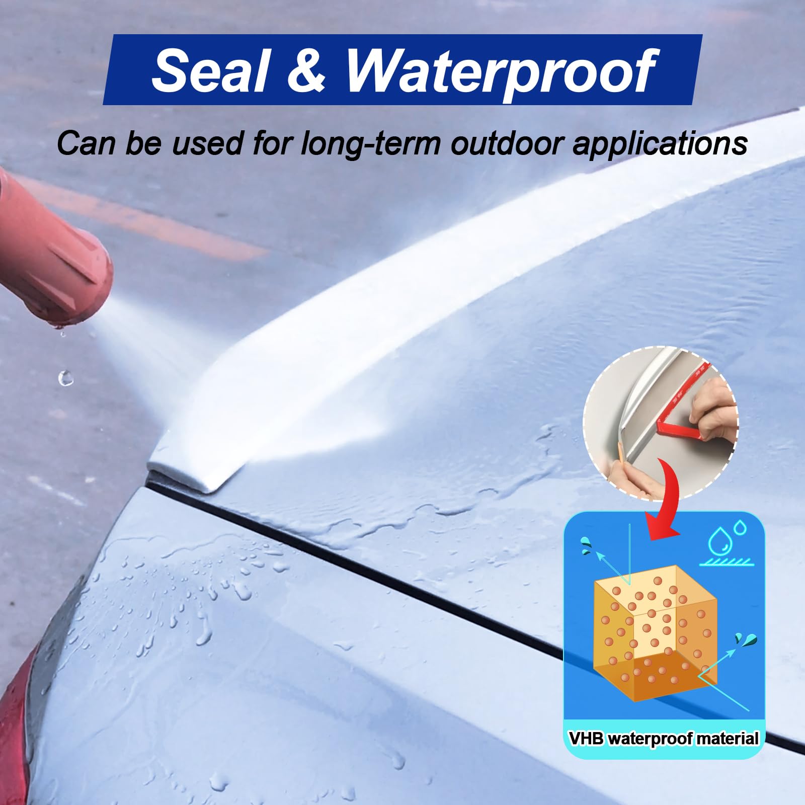 PHIXBEAR Super Strong Adhesive Tape, Made of 3M VHB, Automotive Double Sided Tape,Heavy Duty Mounting Molding Tape fits Car Trim, 2 Pack 0.6Inx15Ft