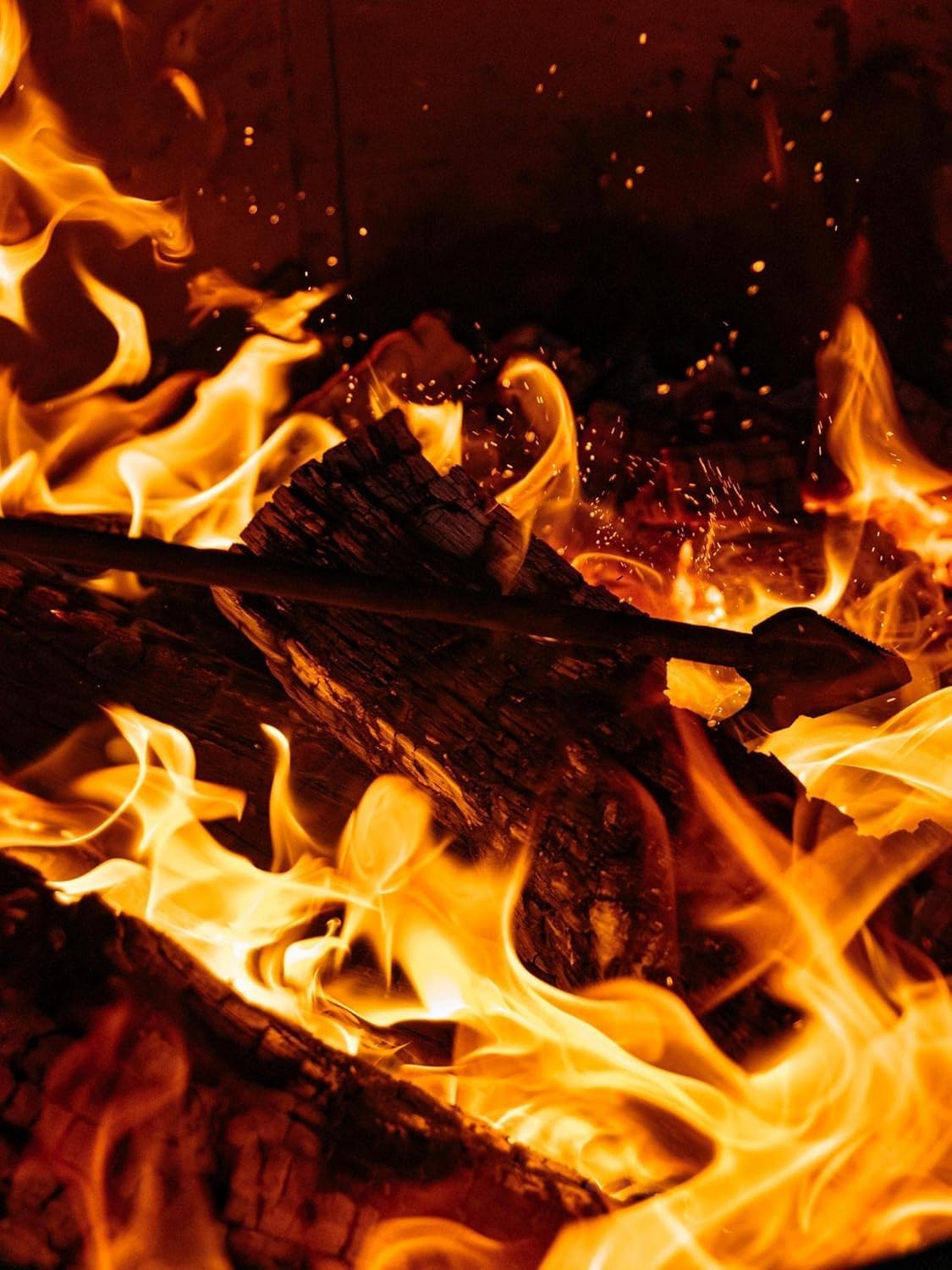 Breeo 40" Fire Pit Poker - Heavy-Duty Stainless Steel Outdoor Campfire Tool - Laser Welded Fireplace Stick with Leather Loop - Durable Camping & Fire Pit Equipment for Log Control & Grilling