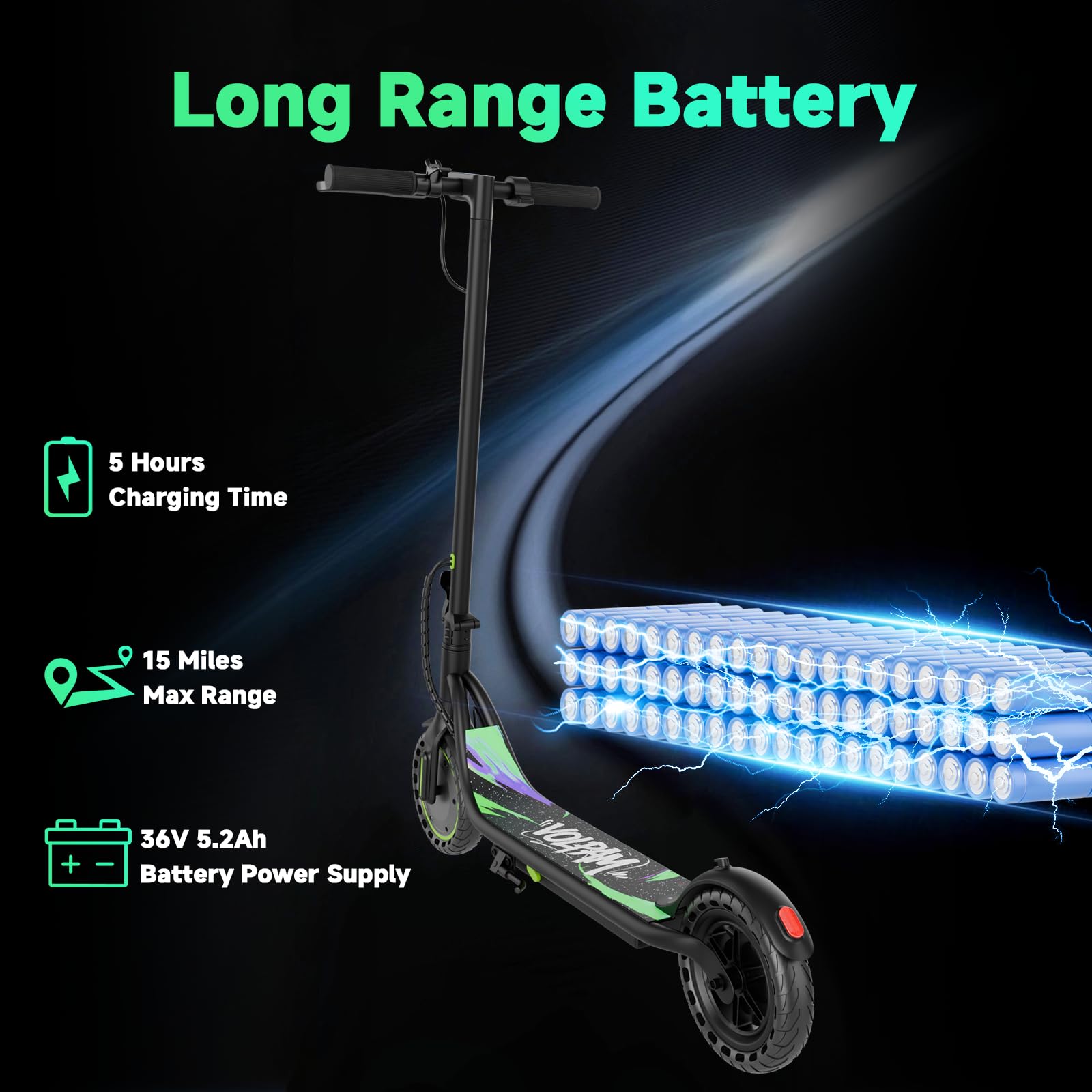 VOLPAM Electric Scooter, 350W/500W Powerful Motor, 8.5"/10" Solid Tires, 19/21Mph, 28/23/21/16 Miles Max Range, Dual Braking
