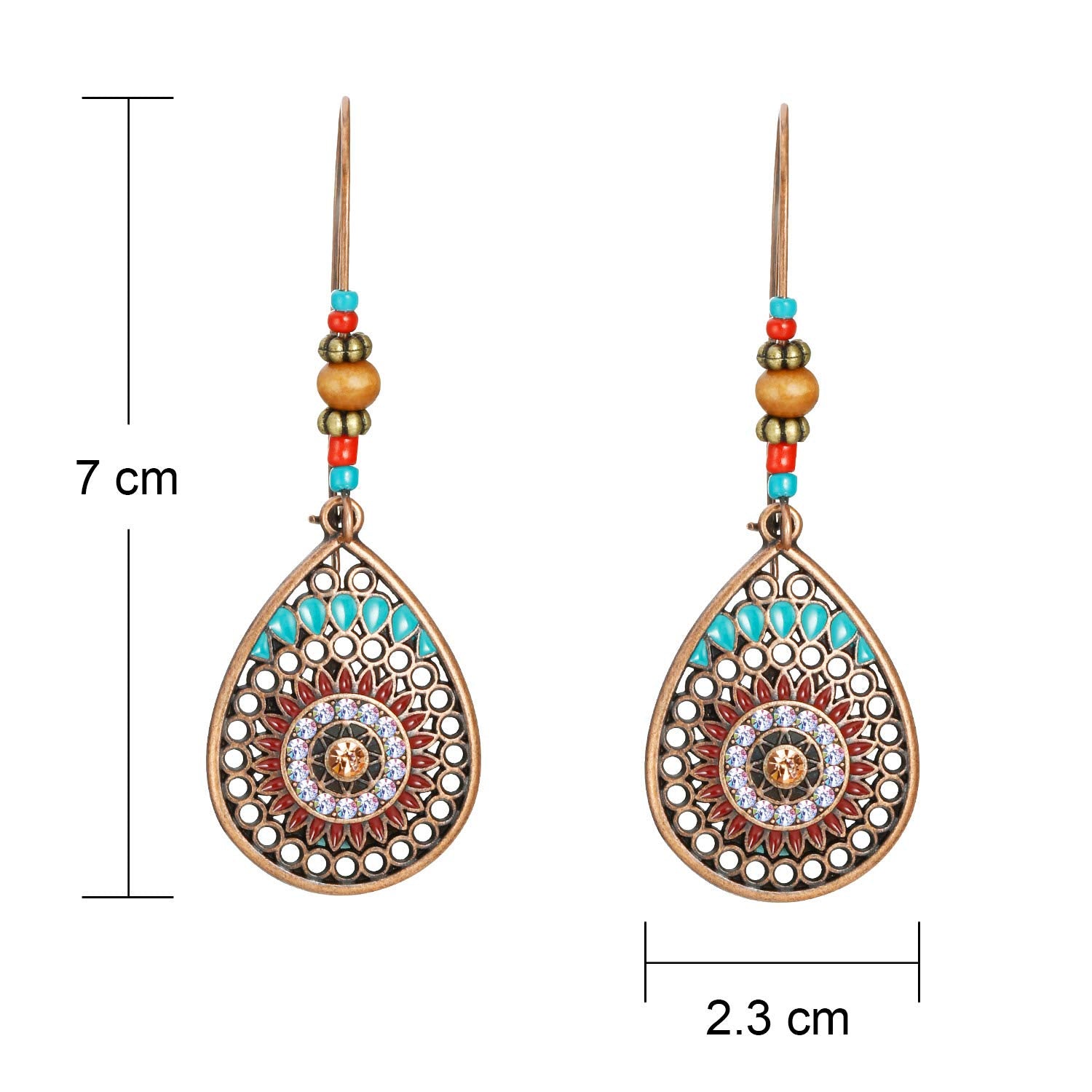 meekoo 4 Pairs Boho Earrings Bohemian Jewelry Mexican Hippie Summer Earring Gift for Women (Style A)