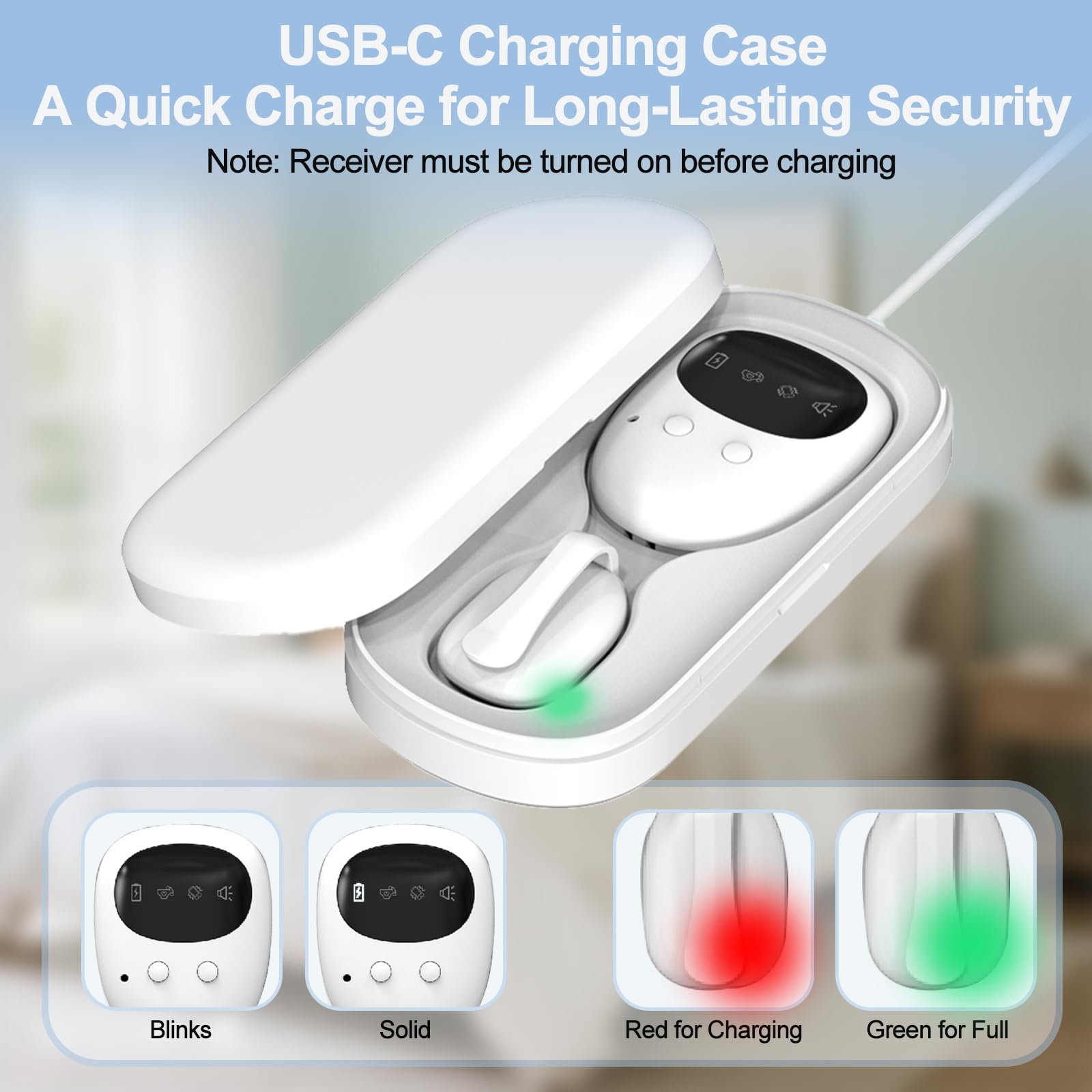 New Wireless Bed Wetting Alarm for Boys and Girls, USB-C Rechargeable Bedwetting Alarm with 3 Working Modes, Bed Wetting Solutions for Kids, Elderly, Night Time Potty Training for Kid