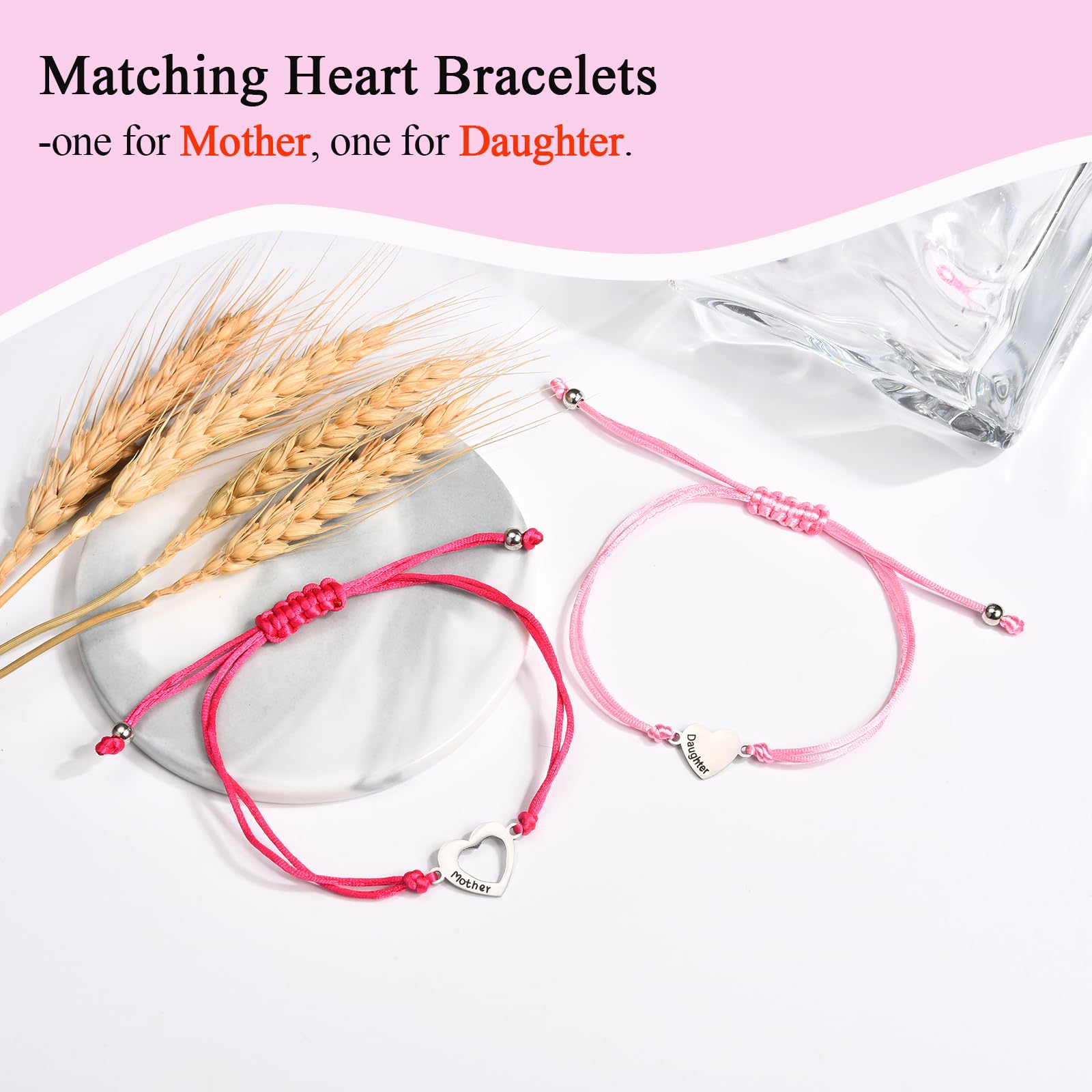 FIEEFX Back to School Gifts Bracelet for Mother and Daughter Bracelets Set for 2 First Day of School Bracelet Gifts for Daughter Girls Kindergarten Preschool Pre k 1st 2nd Grade