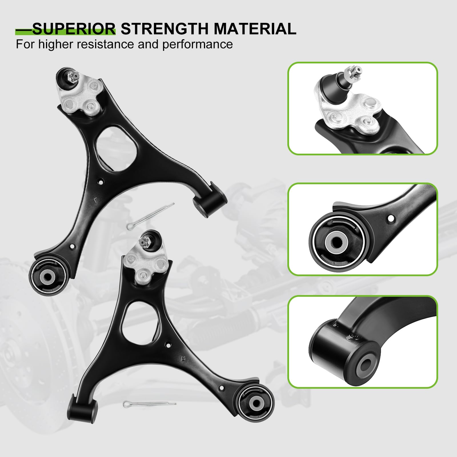 SCITOO 8pcs Front Suspension Kit - 2 Lower Control Arm And Ball Joint 2 Sway Bar Links Front 2 Outer 2 Inner Tie Rod End Links Fit For Honda Civic 2006 2007 2008 2009 2010 2011 Coupe Sedan 1.8L