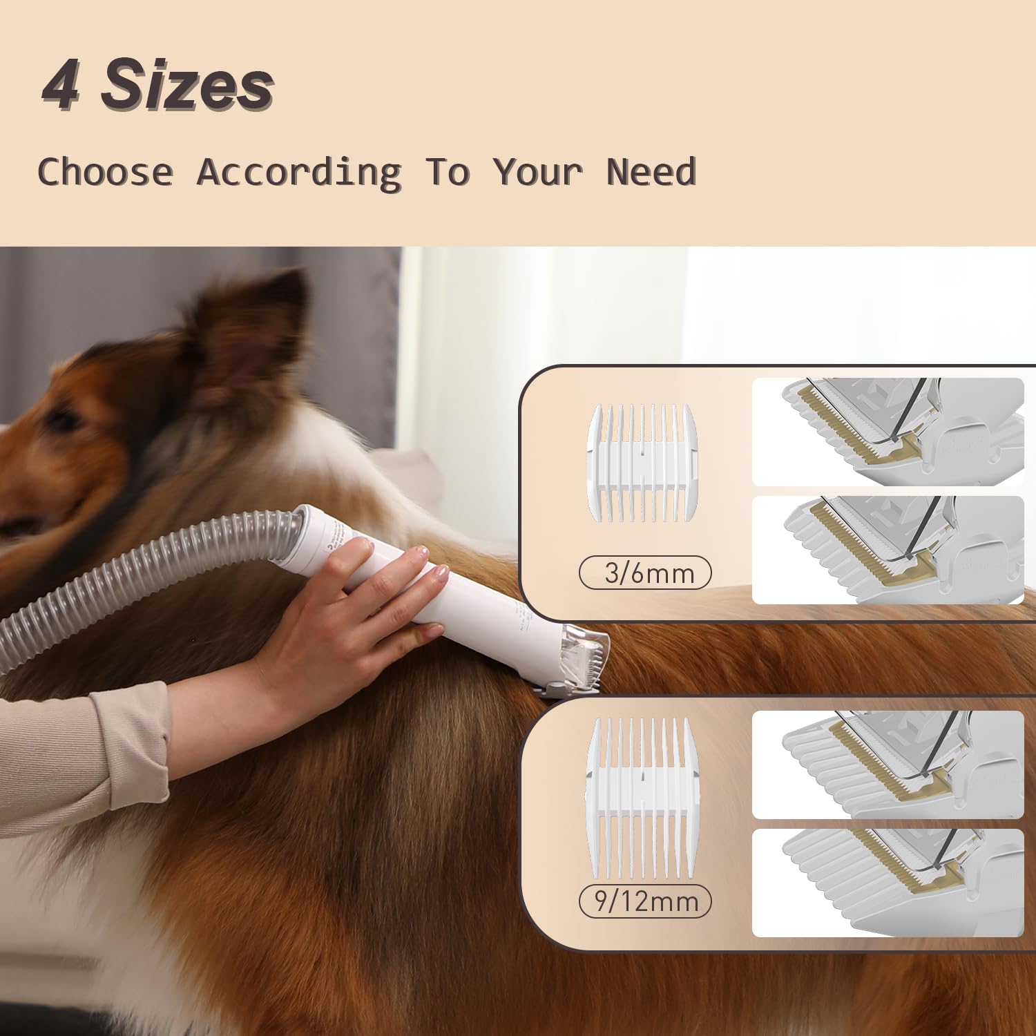 whall Pet Grooming Vacuum for 99% Hair, Low Noise Dog Vacuum Groomer with 2.3L Dust Cup, Gray