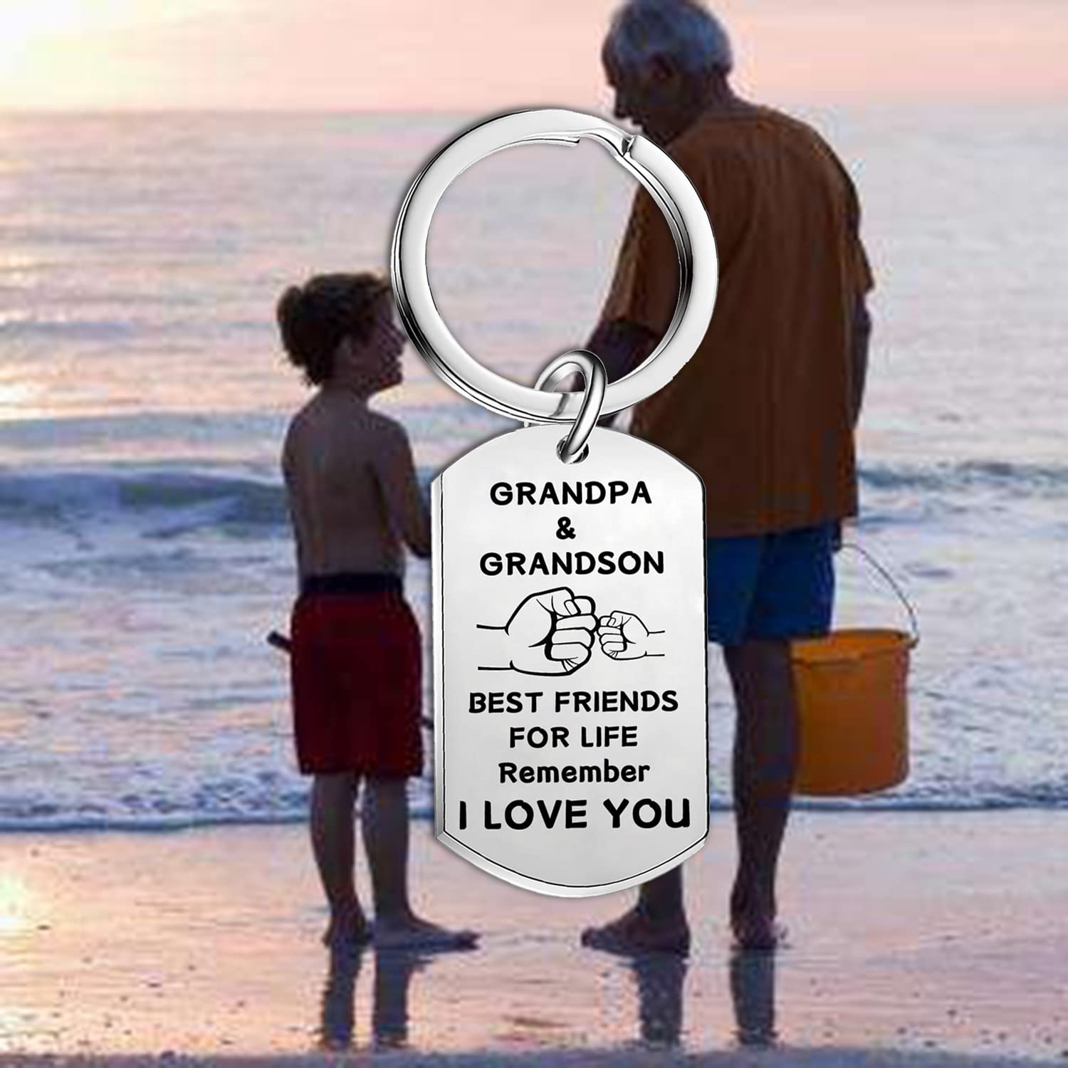 Grandpa keychain Fathers Day Birthday Gifts For Grandpa Grandfather From Granddaughter Grandson Grandpa Gifts (Grandpa Grandson)