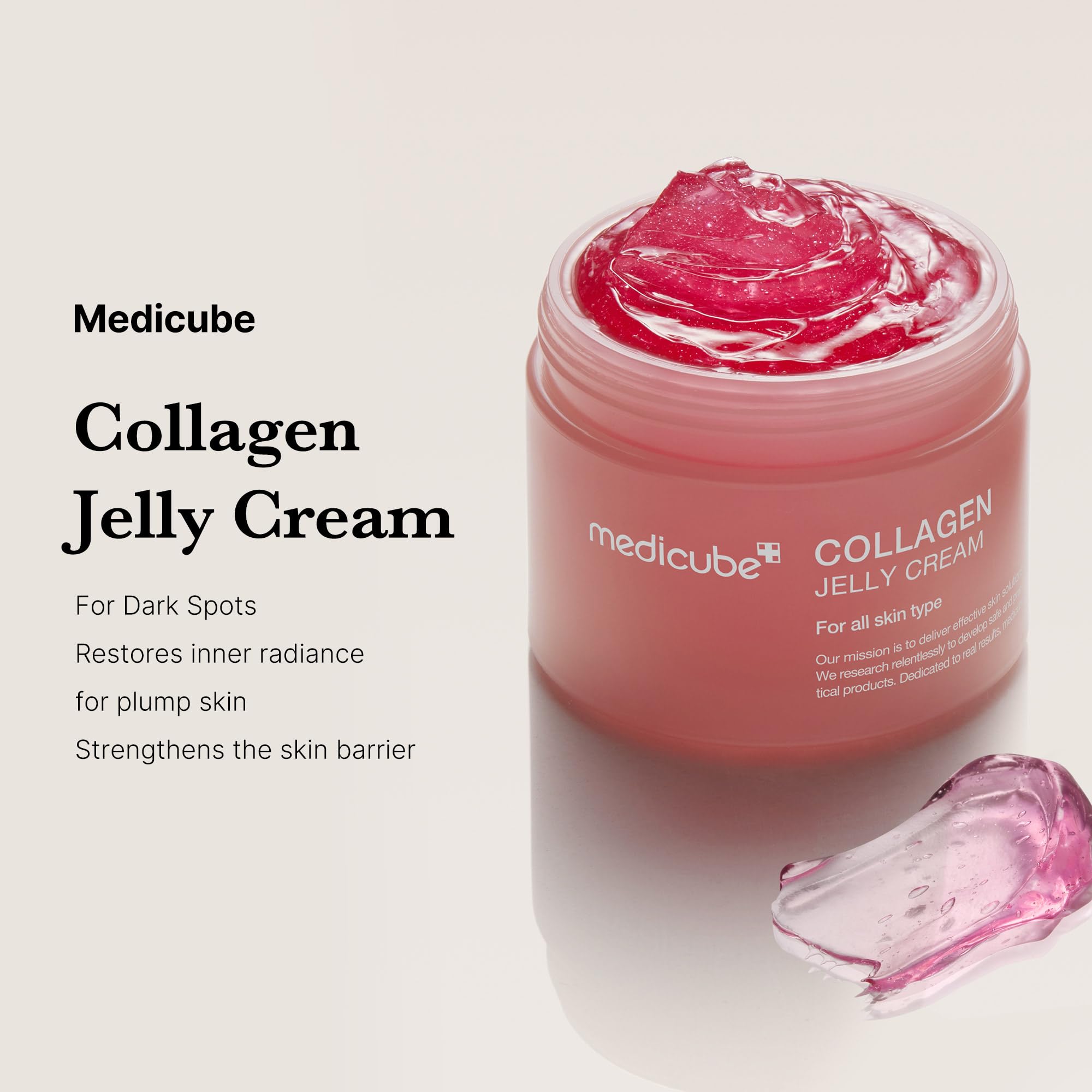 Medicube Collagen Jelly Cream- Niacinamide & Freeze-Dried Hydrolyzed Collagen - Boosts skin's barrier hydration and gives 24h Glow & Lifted Look - Korean skincare (1.69 Fl Oz (Pack of 1))