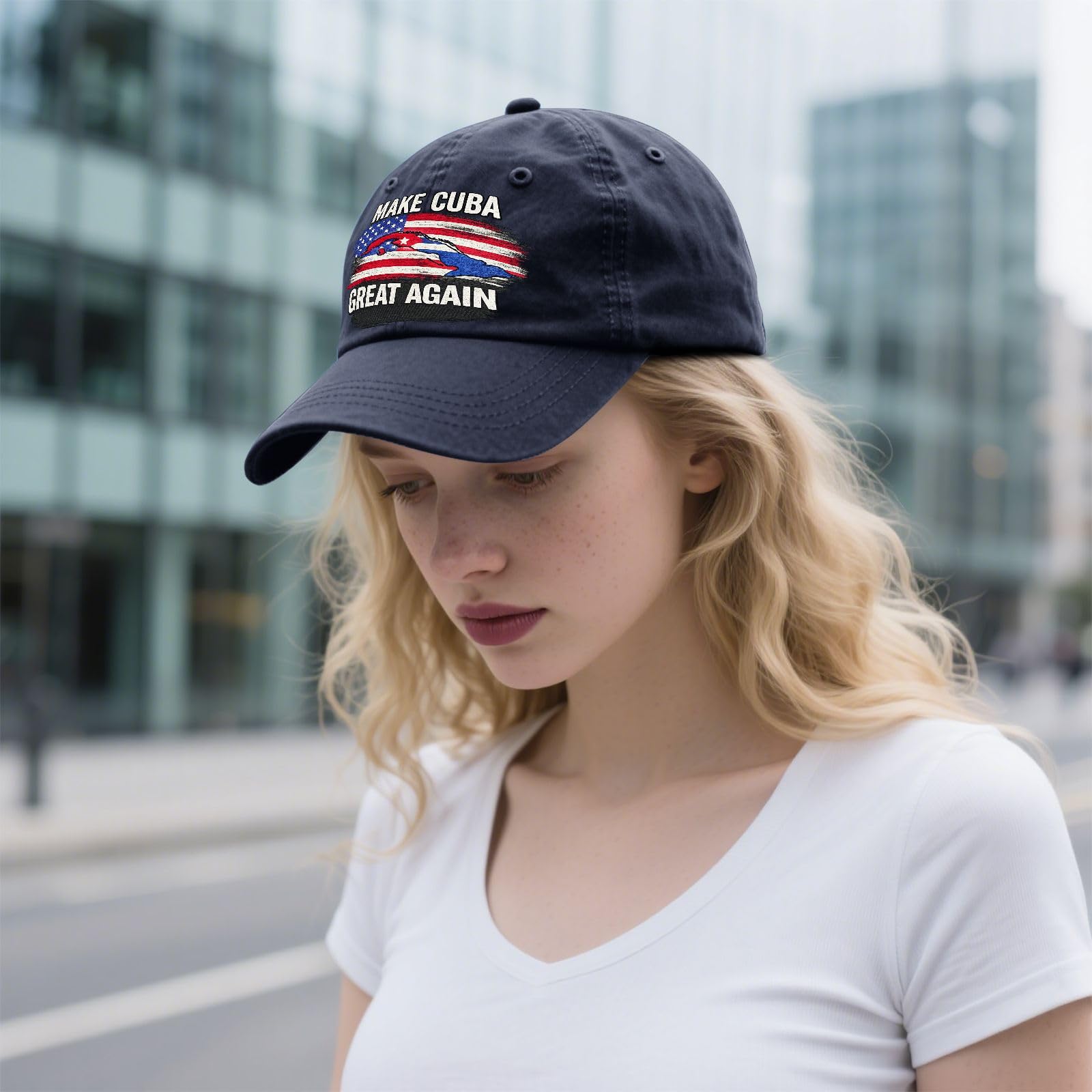 Make Cubas Great Again Hat for Women Soft Washed Distressed Baseball Cap
