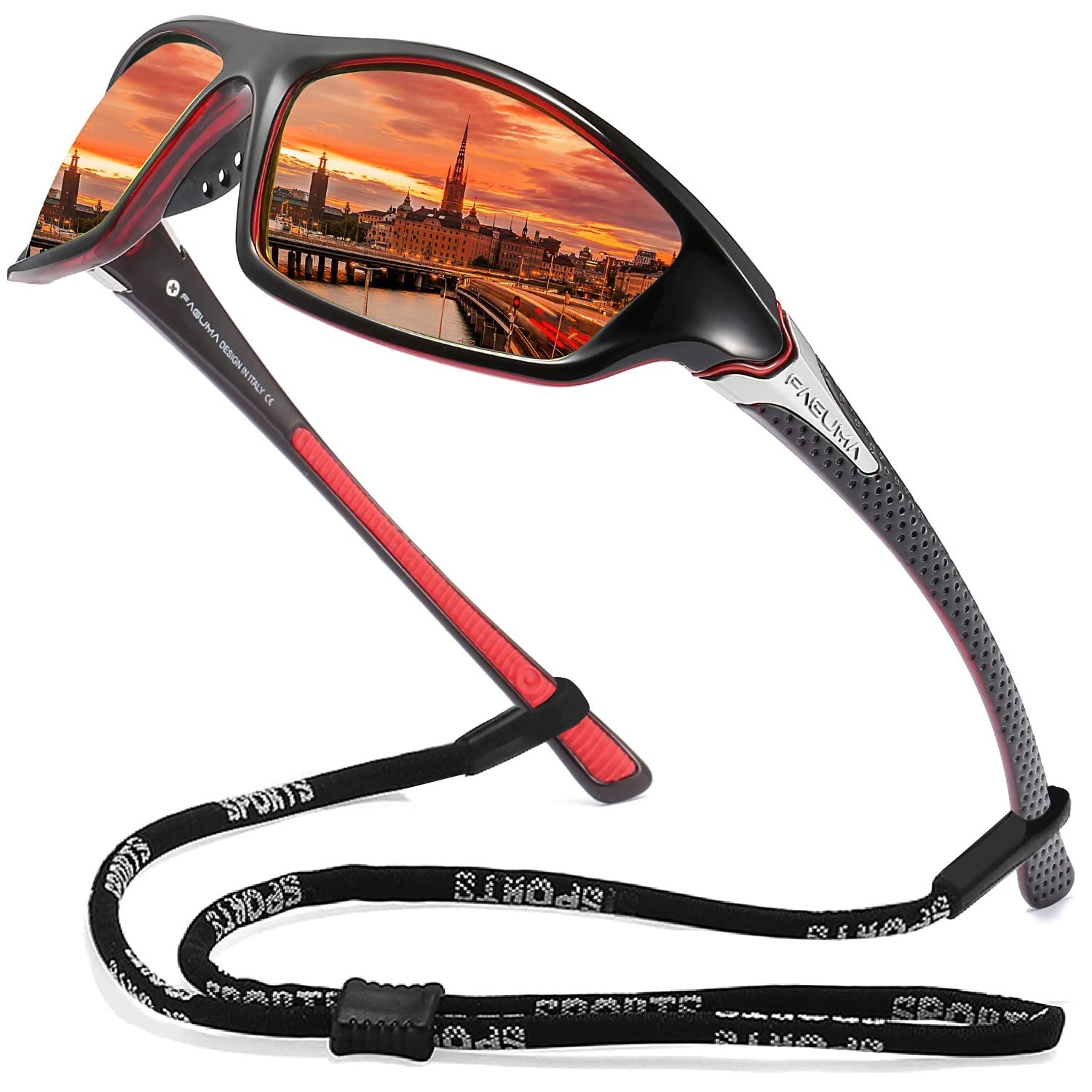 FAGUMA Sports Polarized Sunglasses For Men Cycling Driving Fishing UV400 Protection