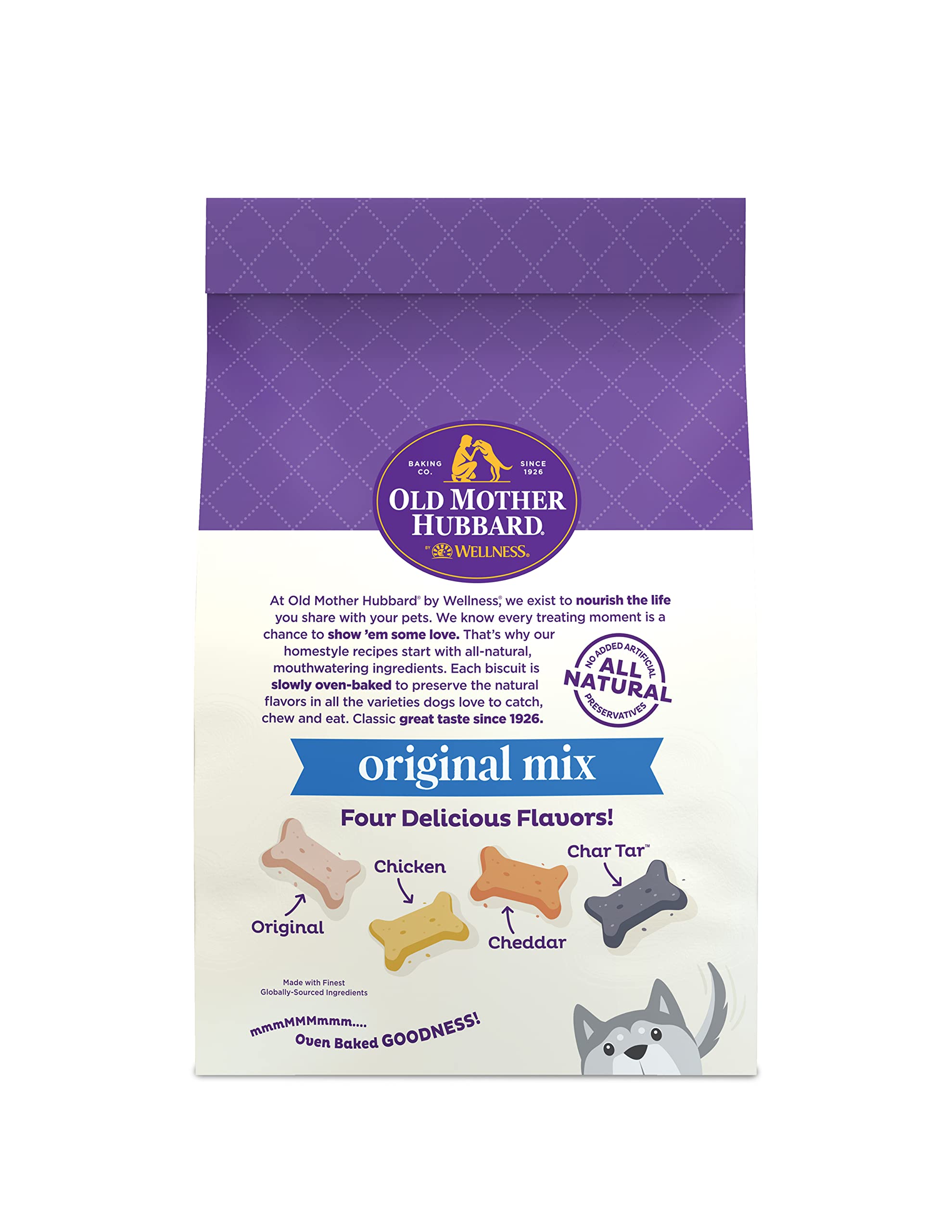 Old Mother Hubbard by Wellness Classic Original Mix Natural Dog Treats, Crunchy Oven-Baked Biscuits, Ideal for Training, Small Size, 3.8 pound bag