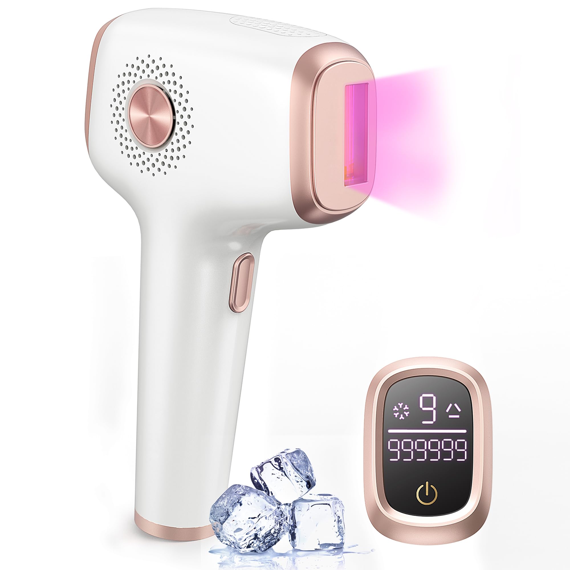 INNZA Laser Hair Removal with Ice Cooling Care Function for Women Permanent,999,999 Flashes Painless IPL Hair Remover, Hair Removal Device for Armpits Legs Arms Bikini Line (1-White)