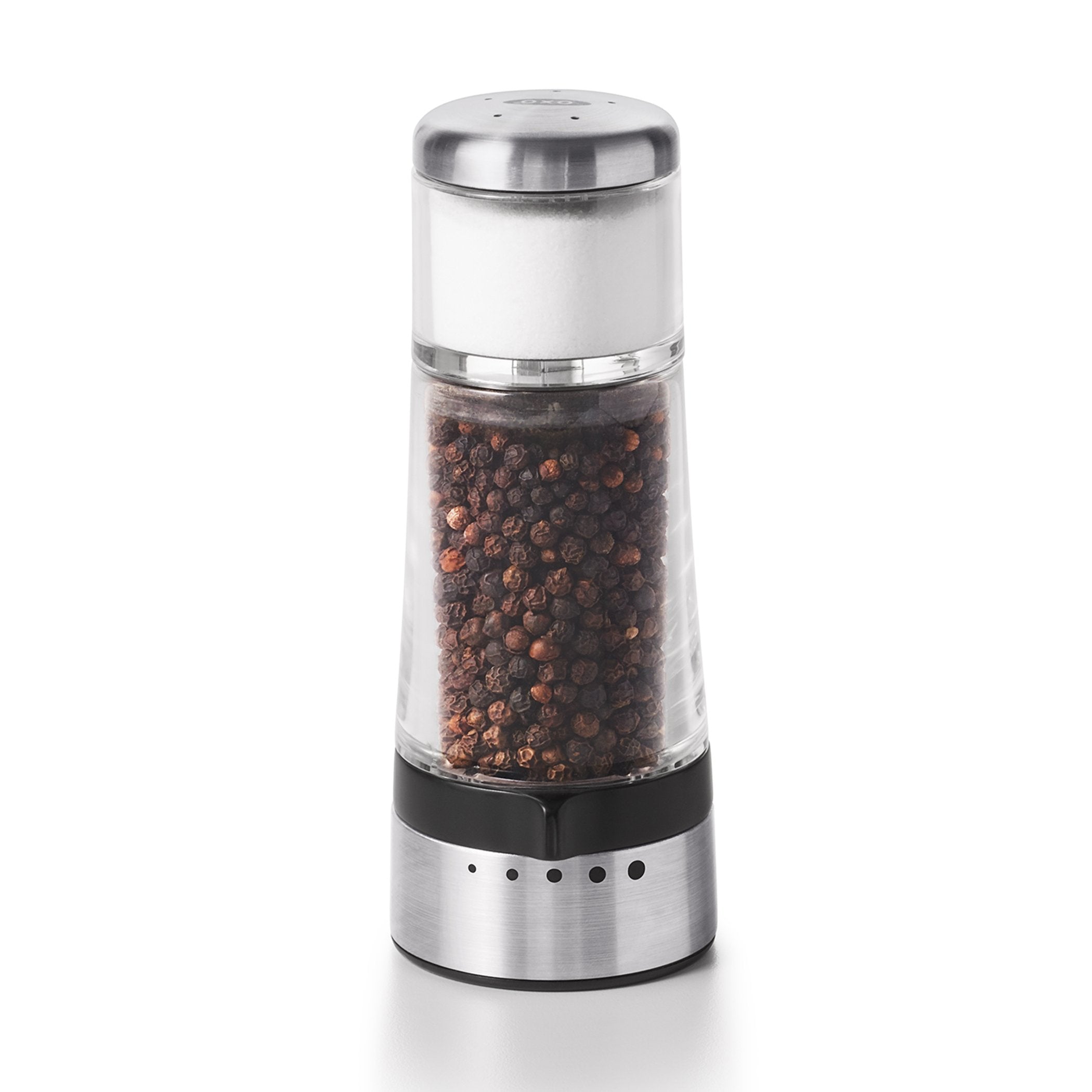OXO Good Grips 2-in-1 Salt & Pepper Grinder & Shaker, Silver