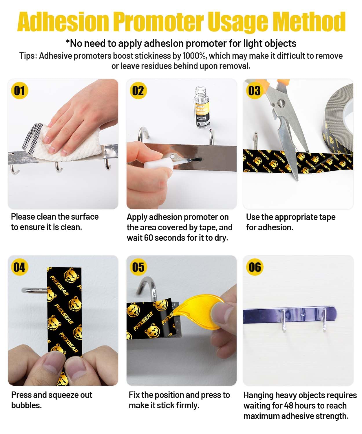 PHIXBEAR 2 Rolls Double Sided Tape Heat Resistant Heavy Duty Pro+, Super Strong Mounting Foam Tape for Automotive, LED Strip, Weatherproof Removable No Residue 0.4" x 19.7 FT