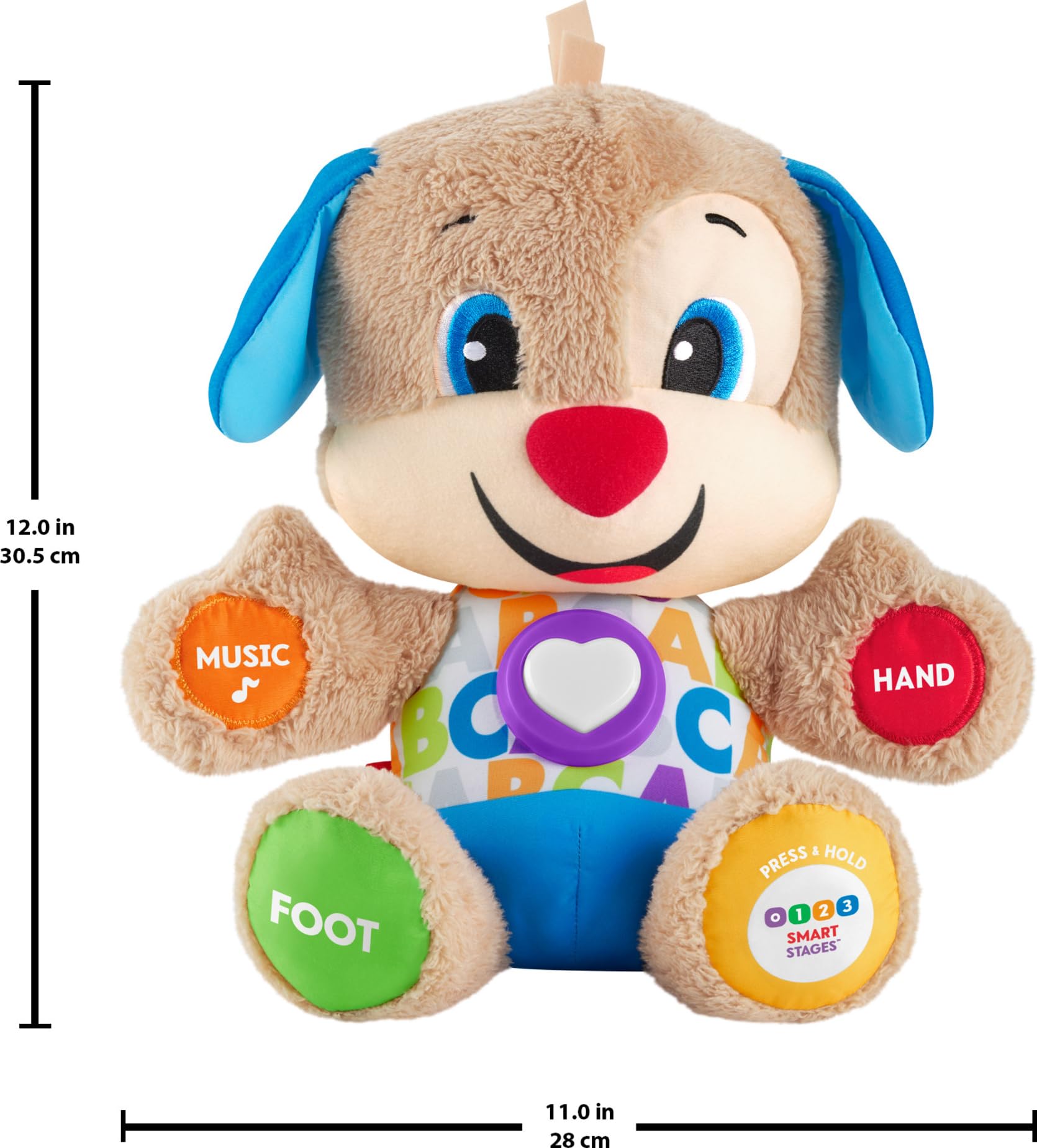 Fisher-Price Baby & Toddler Toy Laugh & Learn Smart Stages Puppy Musical Plush with Lights & Phrases for Infants Ages 6+ Months