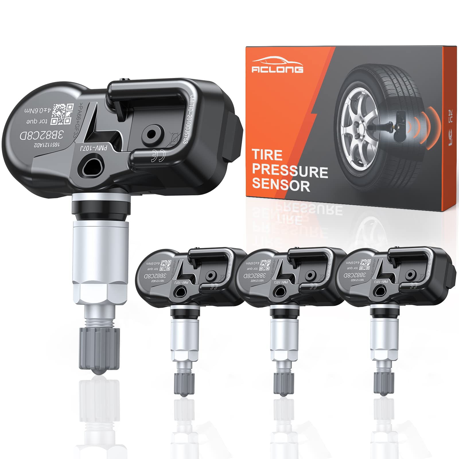 ACLONG TPMS Tire Pressure Sensor for Toyota Lexus Scion, 315MHz TPS Tire Pressure Monitoring System Sensors Carmy Corolla Highlander Sienna Replacement PMV-107J, 42607-33011, 42607-33021, 4 PCS