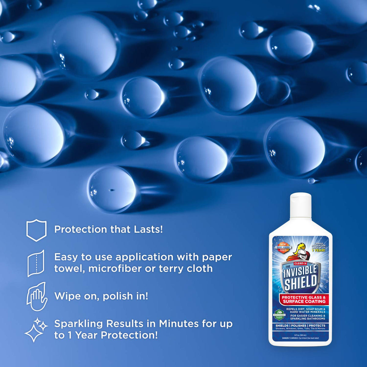Invisible Shield Protective Glass + Surface Coating (2) & Water Spot and Stain Remover (1) - Restorer 3 Pack - 10 oz