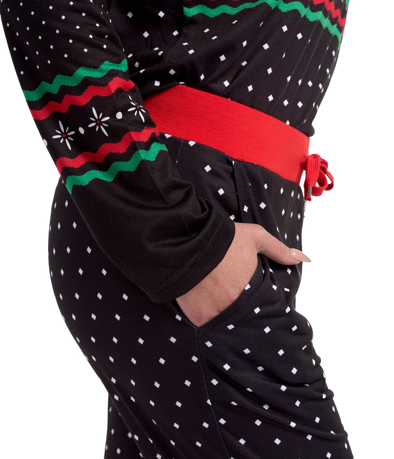 Tipsy Elves Christmas Black Fair Isle Rudolph Pajama Set Size X-Large