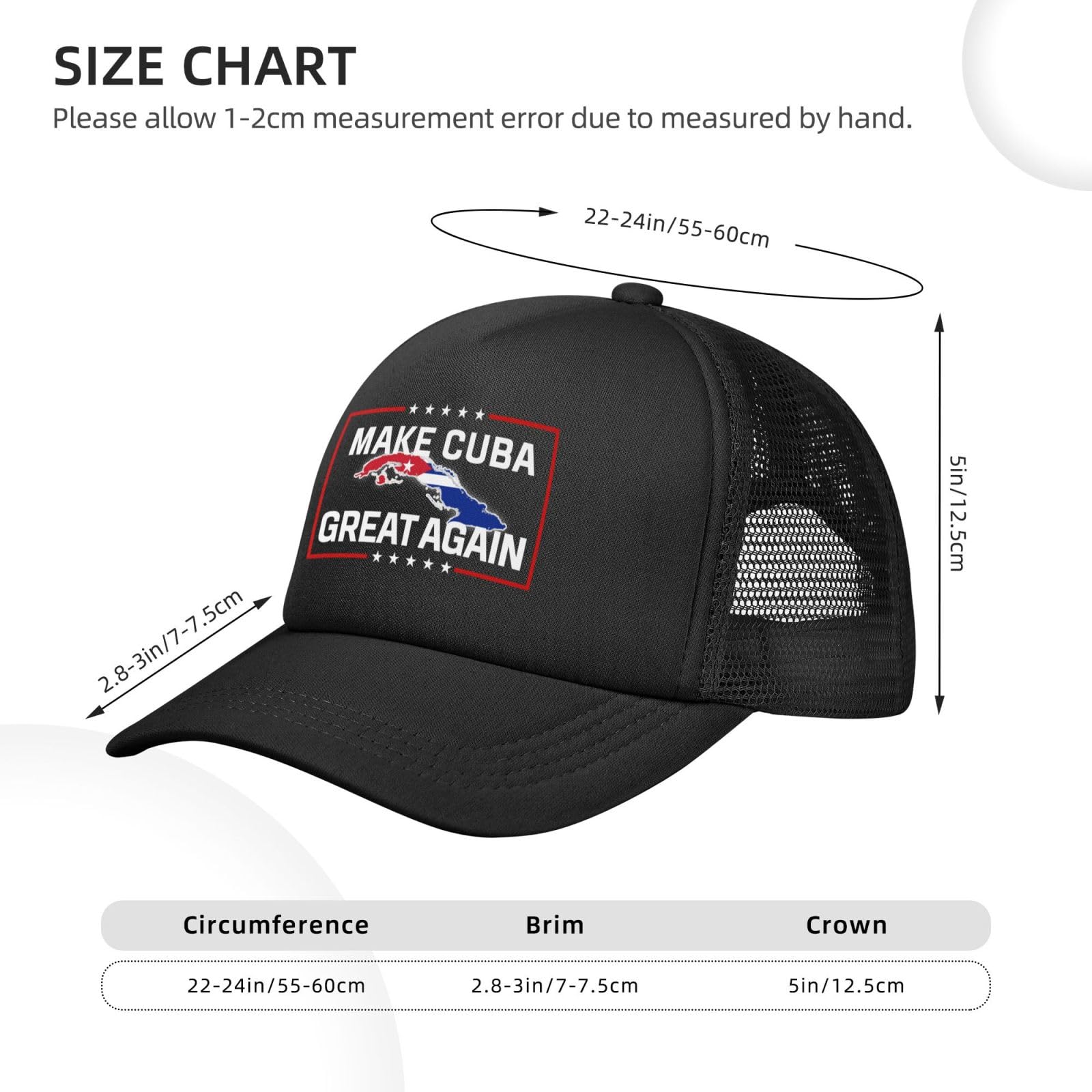 Antaa Make Cuba Great Again Hats Cuban Flag Mesh Trucker Cap Black