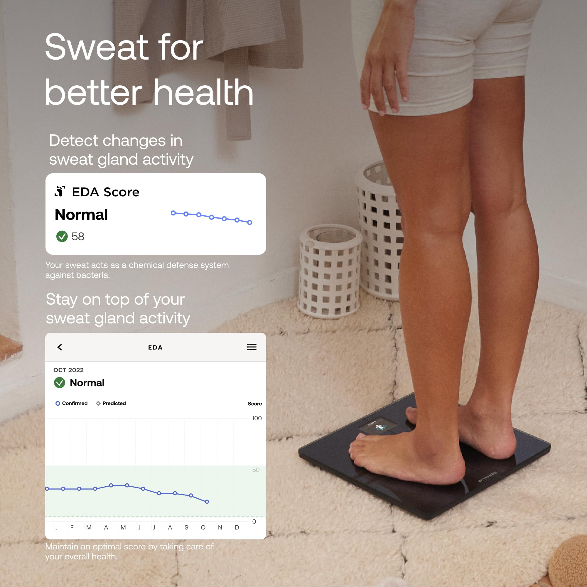 WITHINGS Body Comp - Scale for Body Weight and Complete Body Analysis, Wi-Fi & Bluetooth, Baby Digital Scale, Accurate Visceral Fat, Heart Health, Scales Compatible with Apple, FSA/HSA