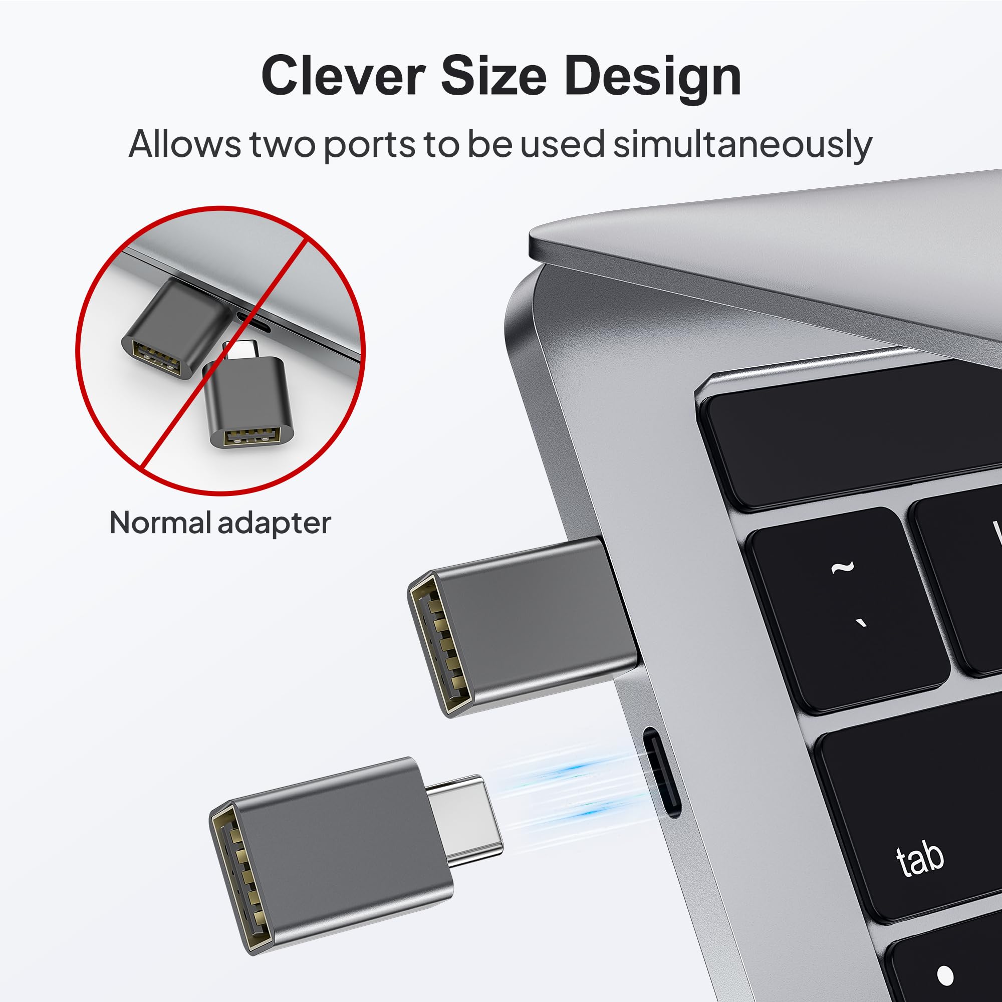 Elebase USB C to USB Adapter 4Pack,USBC Male to USB 3.0 Female MacBook Pro Air Adapter,Type C Thunderbolt 3 OTG Converter for Flash Thumb Drive,iPad,Mac,Apple iPhone 16 15,Samsung S24,Laptop,Tablets