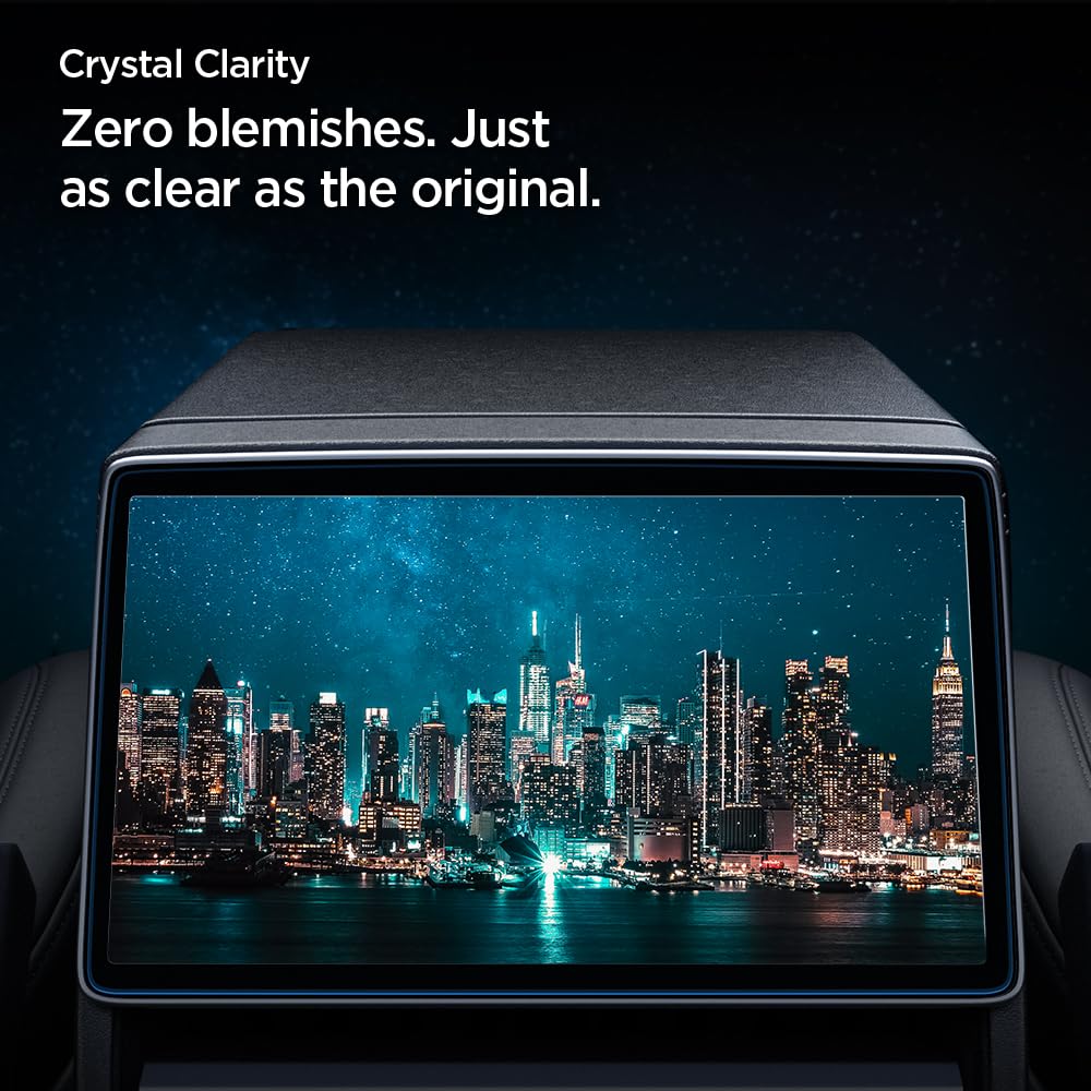 Spigen Tempered Glass Screen Protector [GlasTR Slim] designed for Tesla Model 3 (2024/2025/2026), Model Y Juniper (2025/2026) 8" Rear Touchscreen - Matte/Anti Finger Print