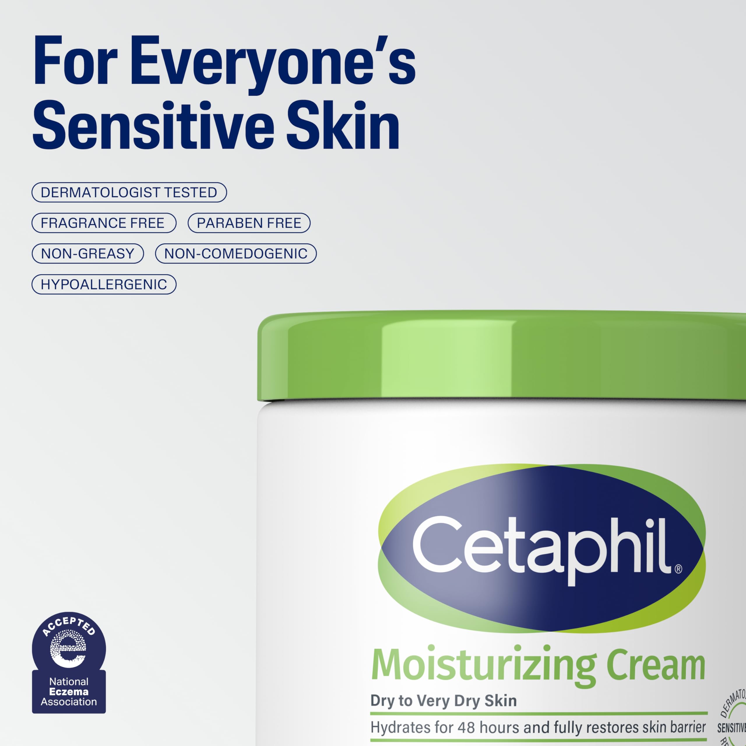 Cetaphil Face & Body Moisturizer, Hydrating Moisturizing Cream for Dry to Very Dry, Sensitive Skin, NEW 3 oz Pack of 3, Fragrance Free, Non-Comedogenic, Non-Greasy