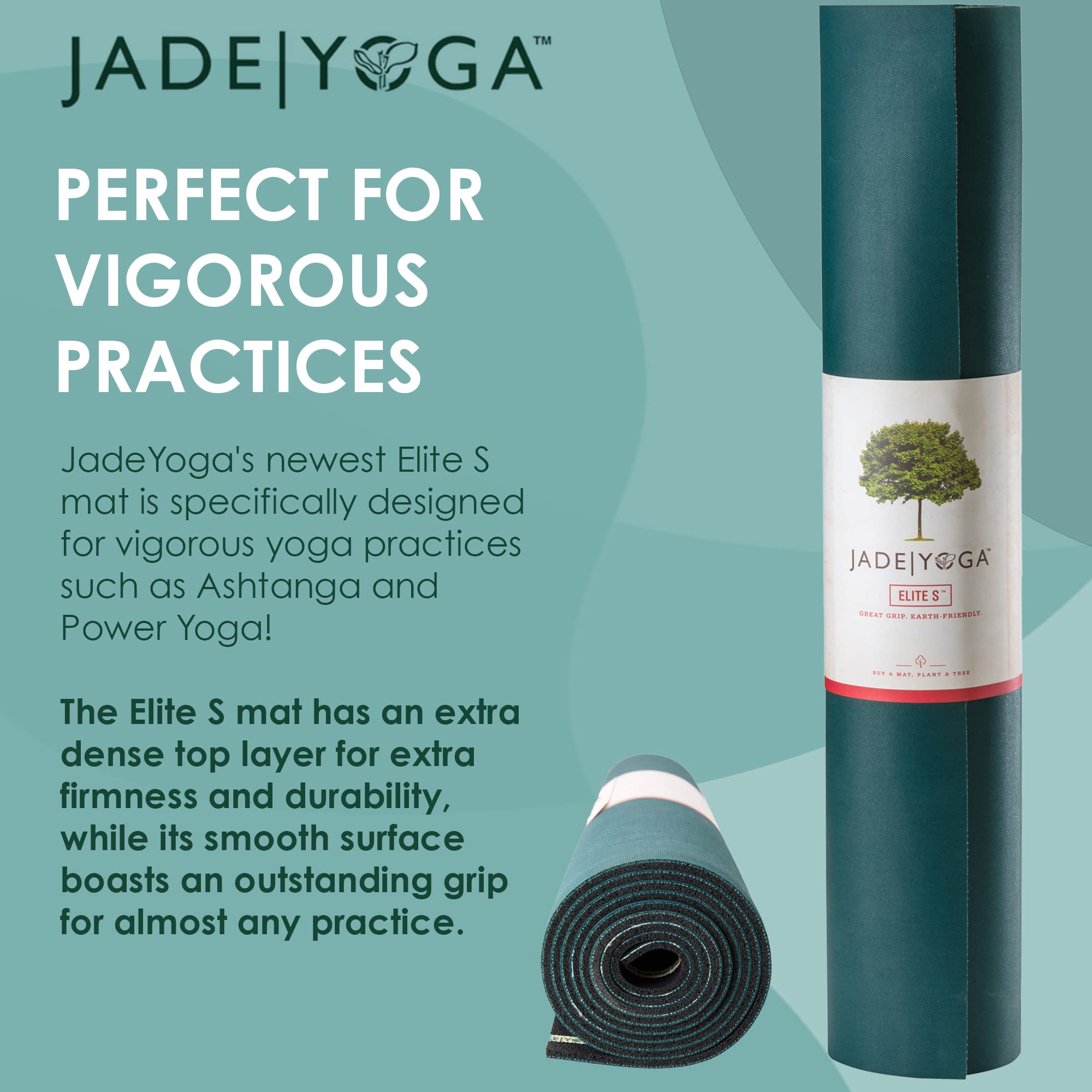 Jade Yoga Elite S 71" Inch Yoga Mat - Forest Green