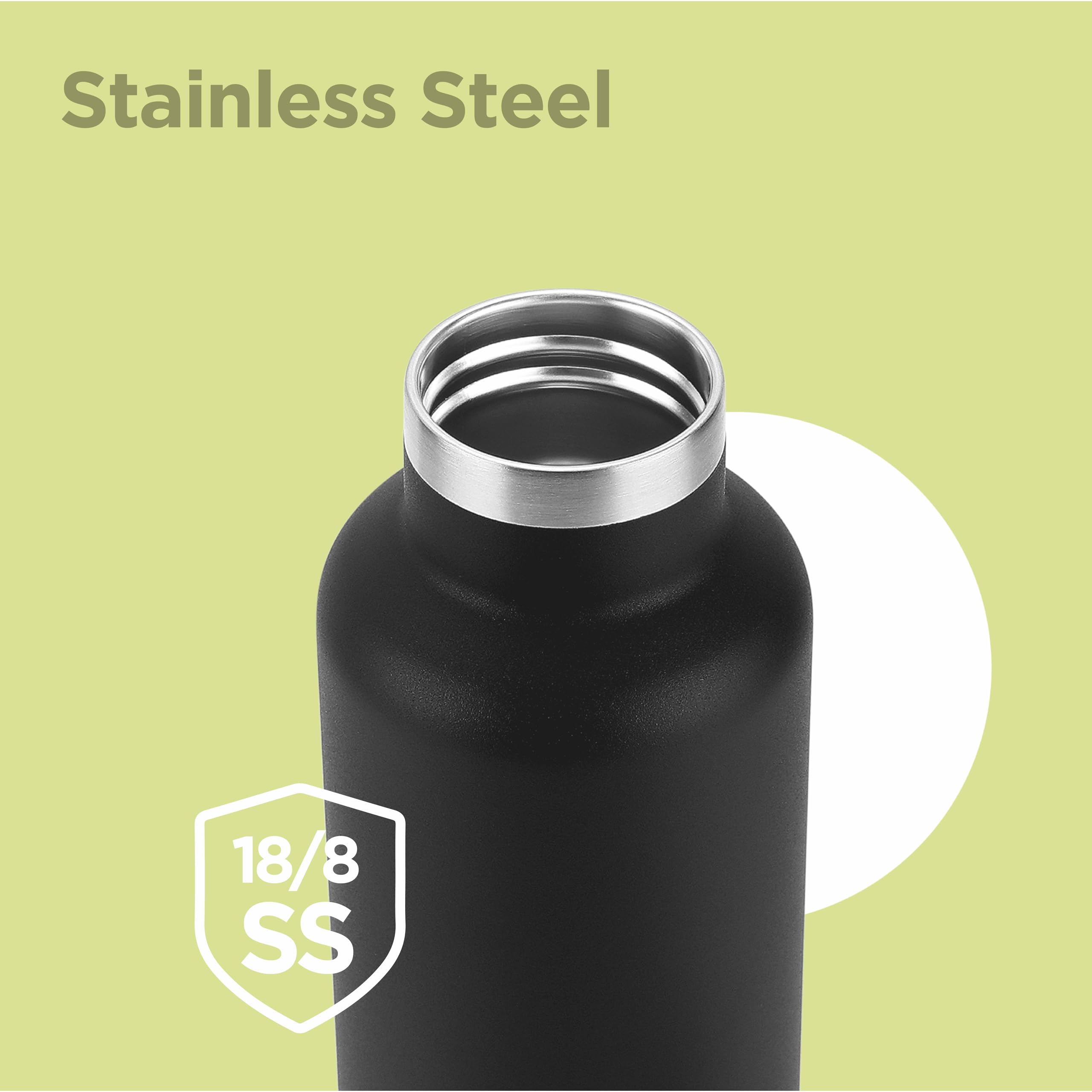 24 oz Stainless steel insulated water bottle, Leakproof, 12 hours Hot, 24 hours cold, Double Walled Vacuum Metal Thermos for Sports, Gym, Travel friendly, Dishwasher Safe, Haruki 800