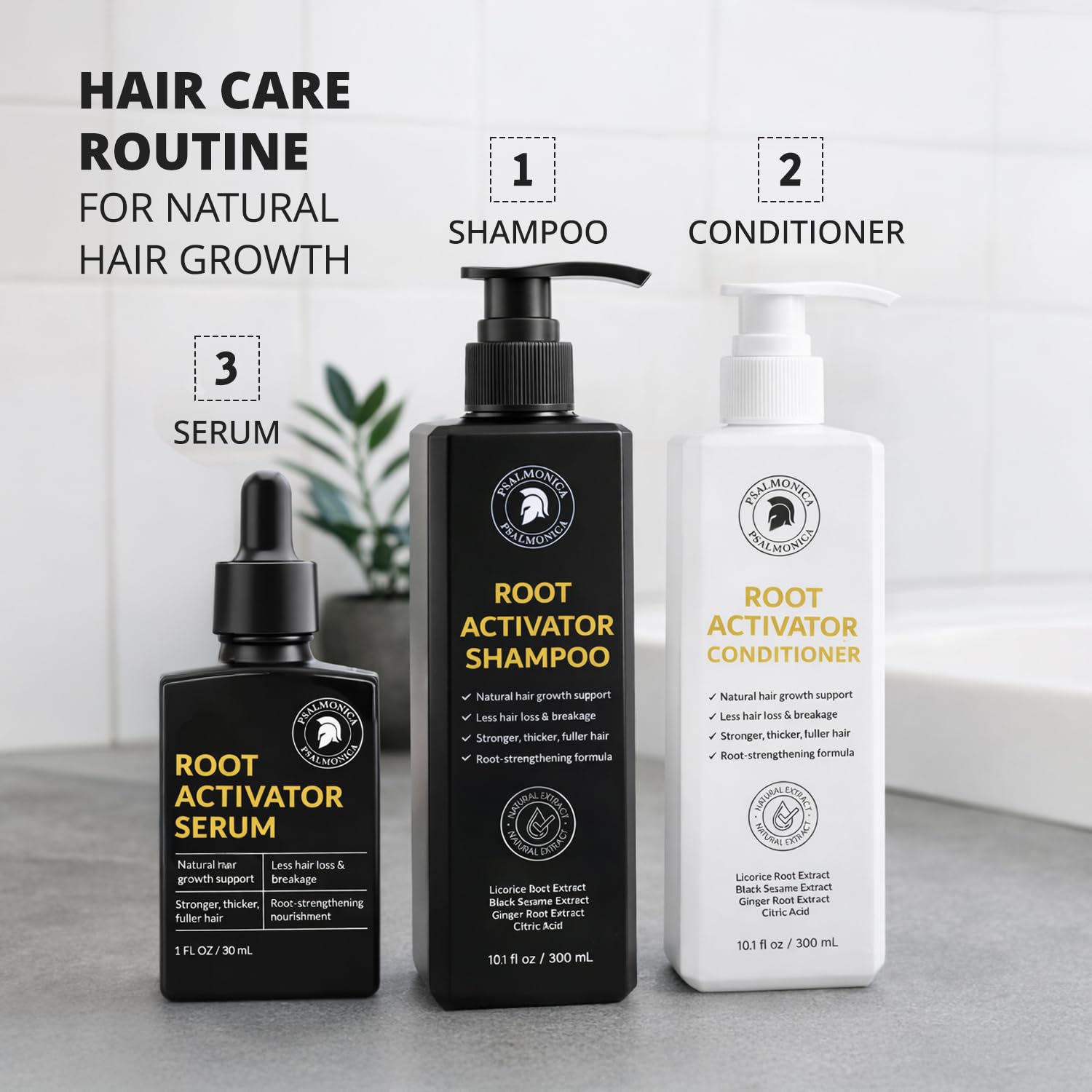 Hair Growth Shampoo and Conditioner Set: Sulfate Free Hair Growth Root Activator Thickening Shampoo for Hair Loss and Thinning Hair - Hair Loss RegrowthTreatments for Women Men
