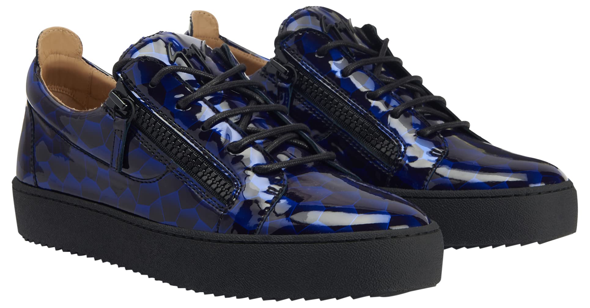 Giuseppe Zanotti, Frankie Low-Top Sneakers Fabric, 10, Blue