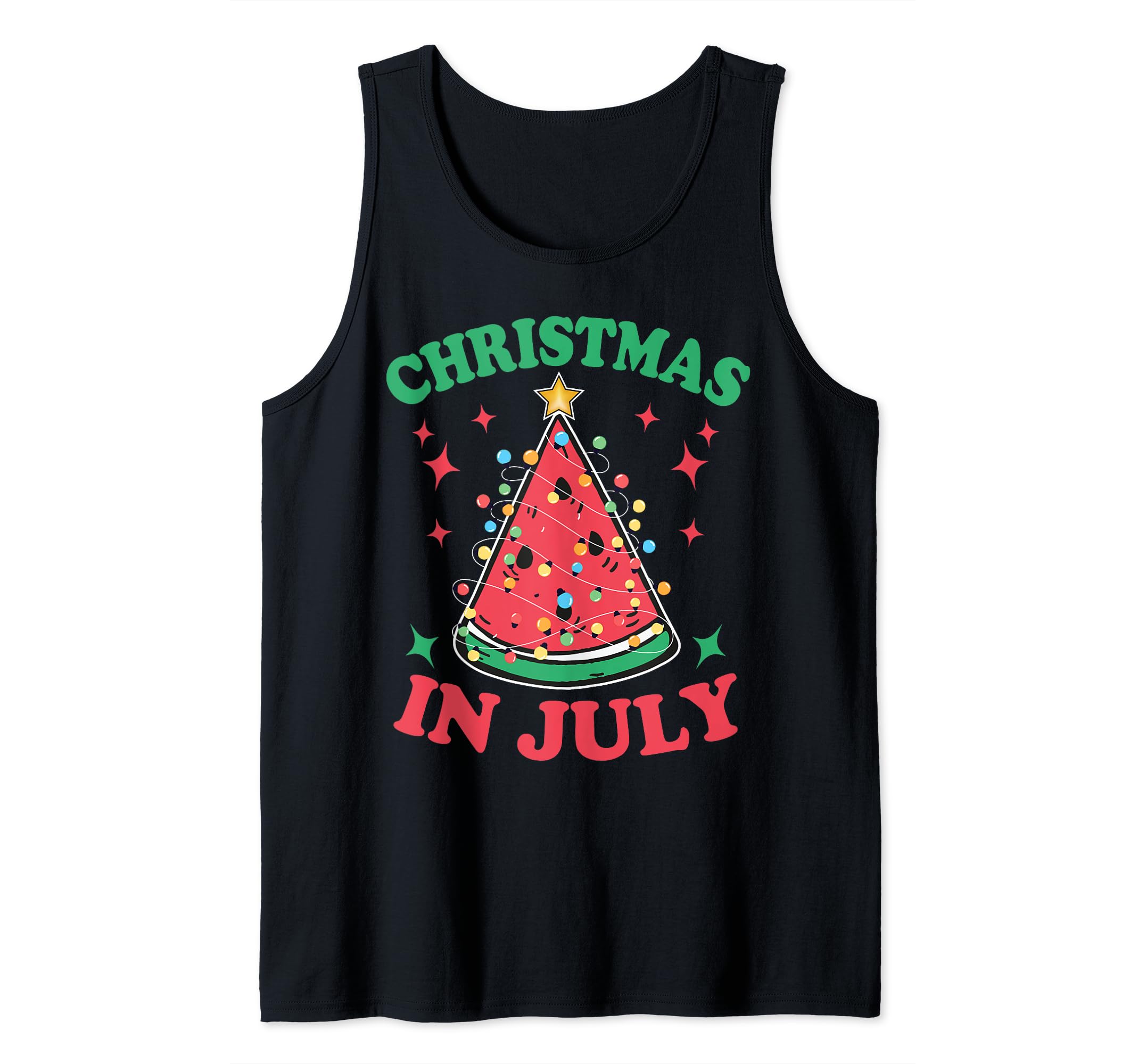 Christmas In July Melon Xmas Tree Hawaii Shirt Summer Party Tank Top