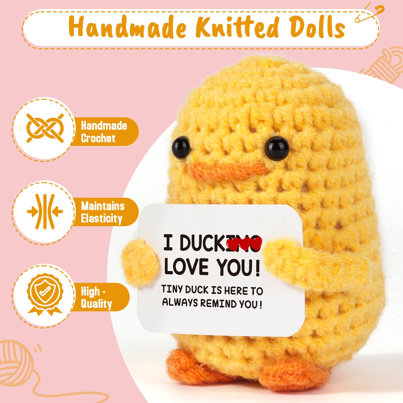 MBL Boyfriend Girlfriend Wife Husband Gifts, I Duck Love You - Handmade Crochet Funny Cute Duck for Couple Fiance Wife Husband Him Her Birthday Christmas Stocking Stuffers Valentine's Day Gifts