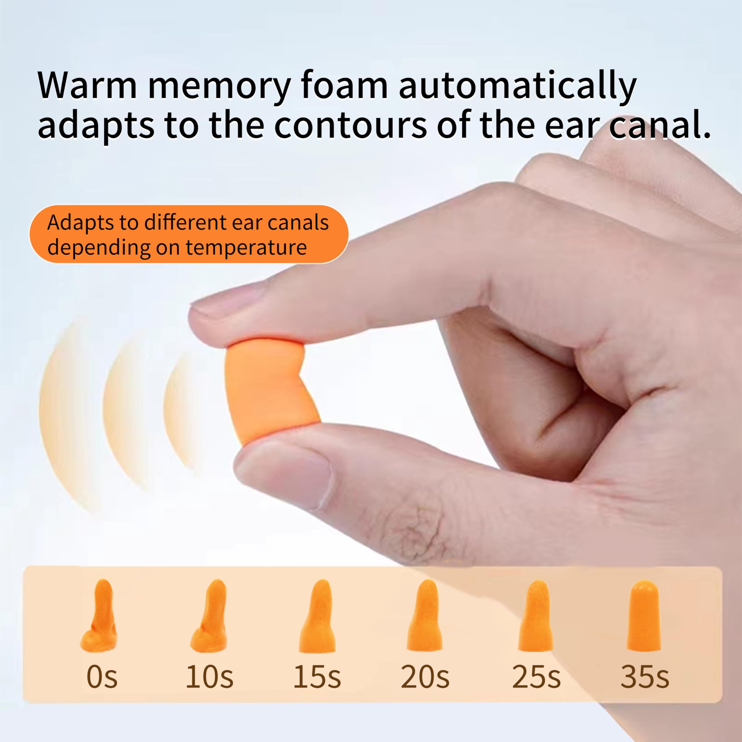 GOL-SIV 200 Pairs Foam Ear Plugs - 38dB(NRR 33dB) Noise Reduction Disposable Earplugs for Shooting, Sleeping, Work & Construction Site