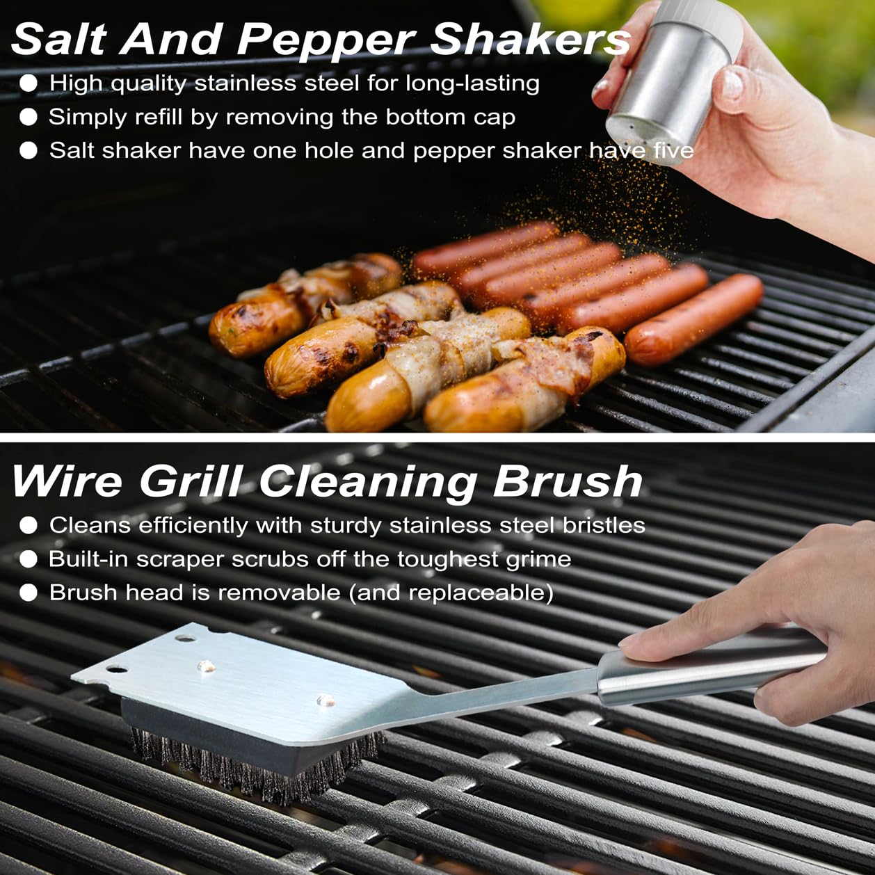 POLIGO 22PCS Heavy Duty BBQ Grill Accessories Set, Non-Slip Grill Tools for Outdoor Grill Set Thicker Stainless Steel Grill Utensils Set, Deluxe Grilling Tools Set in Aluminum Case Ideal Gifts for Men