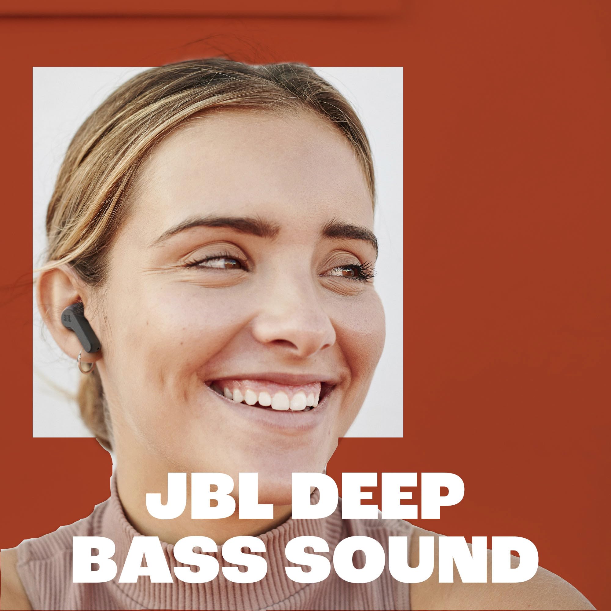 JBL Vibe Beam - True Wireless JBL Deep Bass Sound Earbuds, Bluetooth 5.2, Water & Dust Resistant, Hands-free call with VoiceAware, Up to 32 hours of battery life (Black)