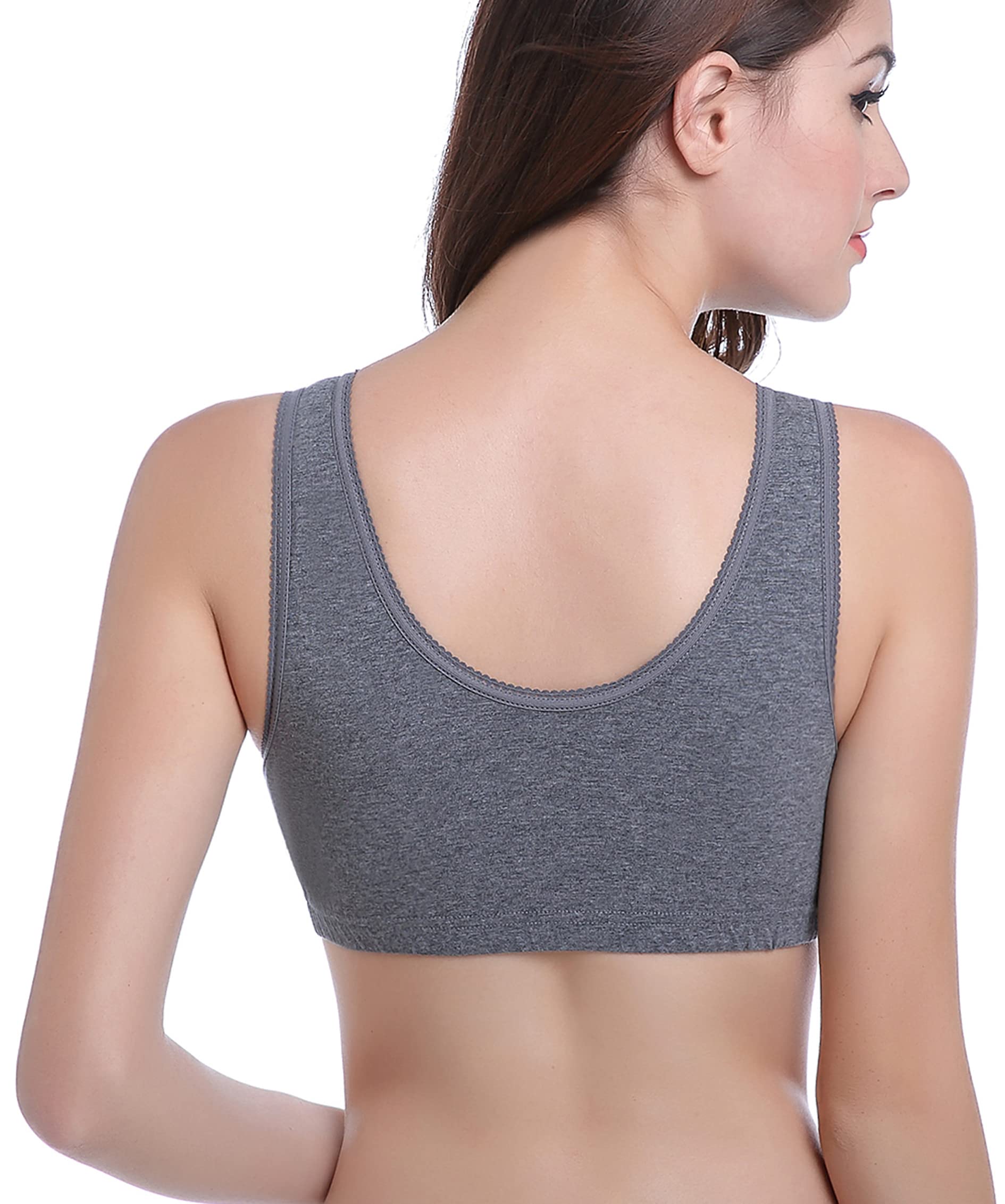 CAKYE Women's Maternity Nursing Bra for Sleep and Breastfeeding 3 Pcs/Pack (Medium/36B,36C,36D, Black/Gray/Dark Grey)