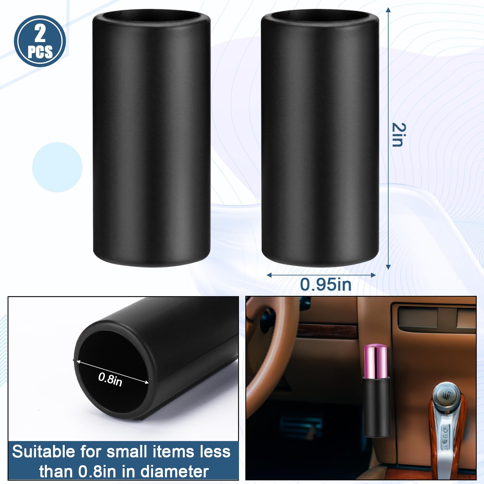 BSRESIN Car Lip Balm Holder, 2 Pcs Silicone Holder for Chapstick No Melt, Mess Free in the Heat, Car Lipsticks Holder for Women Car Accessories Interior