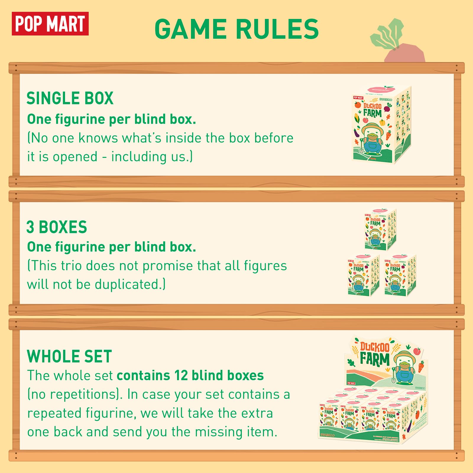 POP MART DUCKOO Farm Blind Box Figures, Random Design Box Toys for Modern Home Decor, Collectible Toy Set for Desk Accessories 12PC