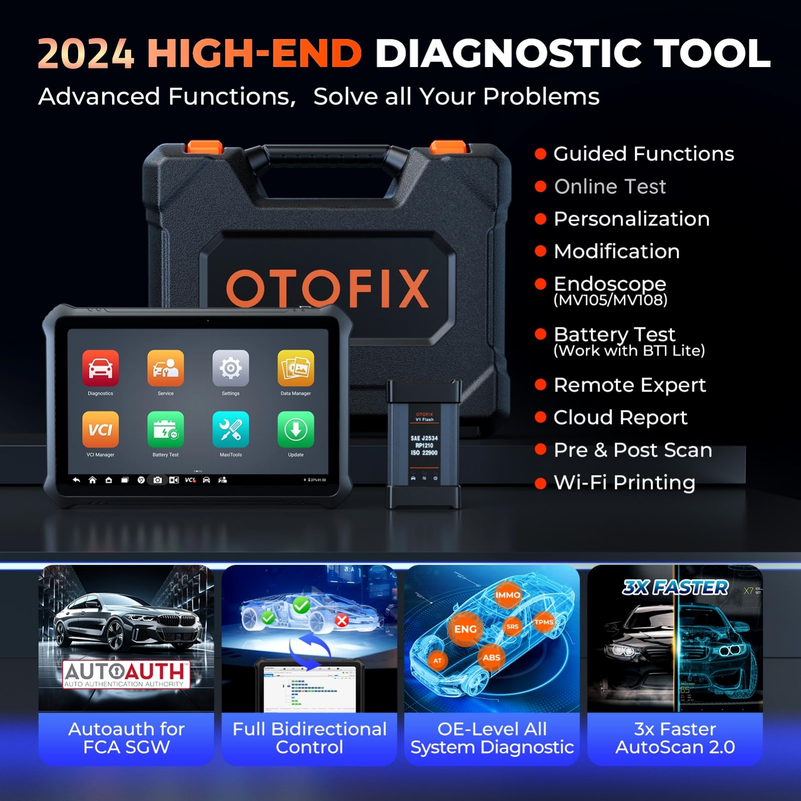 OTOFIX EvoScan Ultra Car Scanner [2-Year Free Updates],2024 Newest Diagnostic Tool with Intelligent Topology 2.0,J2534 ECU Programming,ECU Coding,Bi-Directional,40+ Services,FCA AutoAuth, AutoScan 2.0