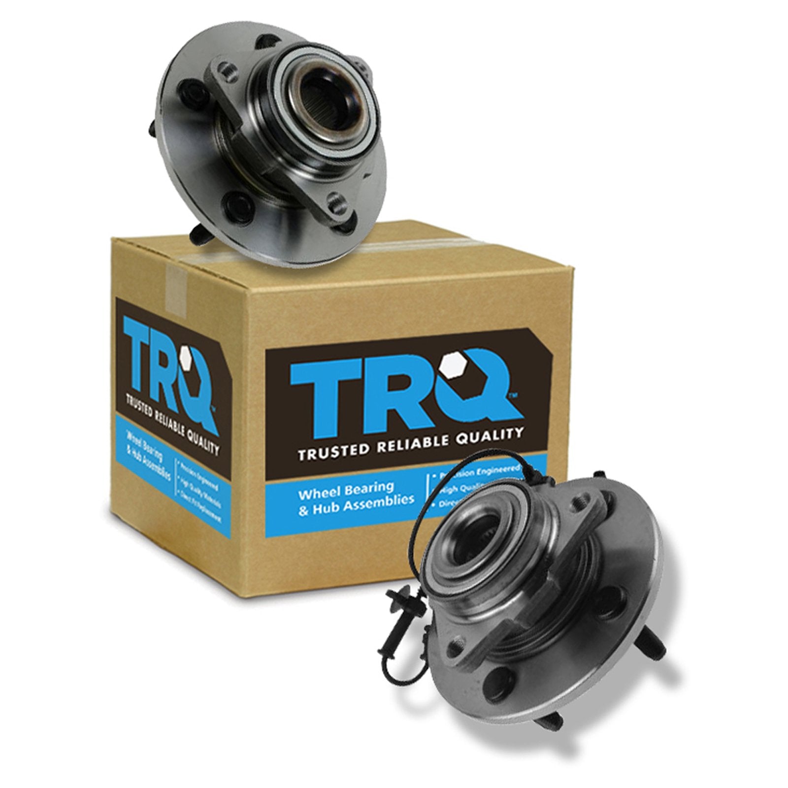 TRQ Front Wheel Hub Bearings Assembly Set Compatible with 2006-2008 Dodge Ram 1500