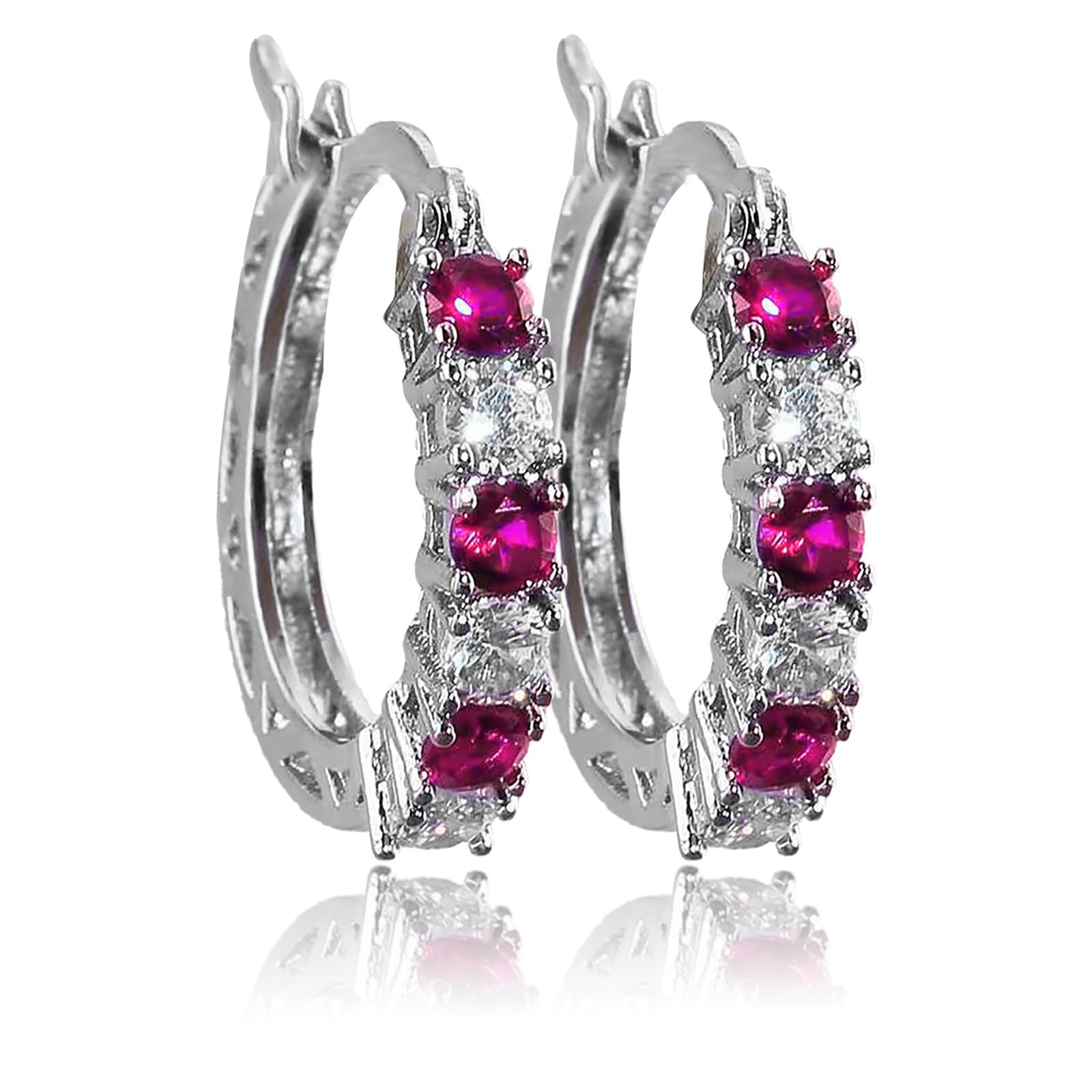 Sales Today Clearance 925 Sterling Silver Earrings For Women Valentines Day Gifts For Her Clearance+Sales Today Deals Prime Hoop Earrings Colorful Earrings Birthday Wedding For Her Him Father Mother