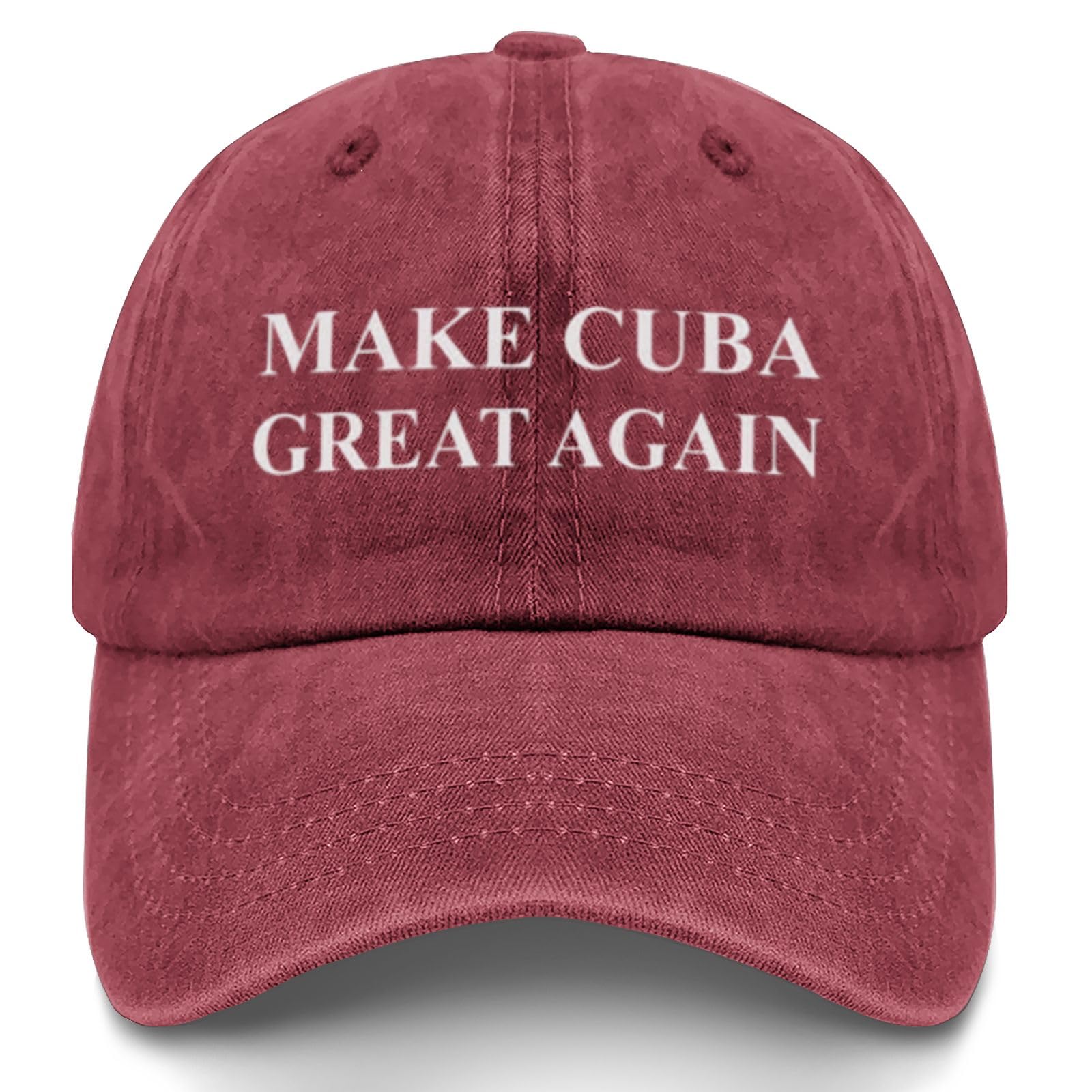 liabiliies Make Cuba Great Again Hat for Women Baseball Cap Funny Birthday Gifts for Women Wine Red