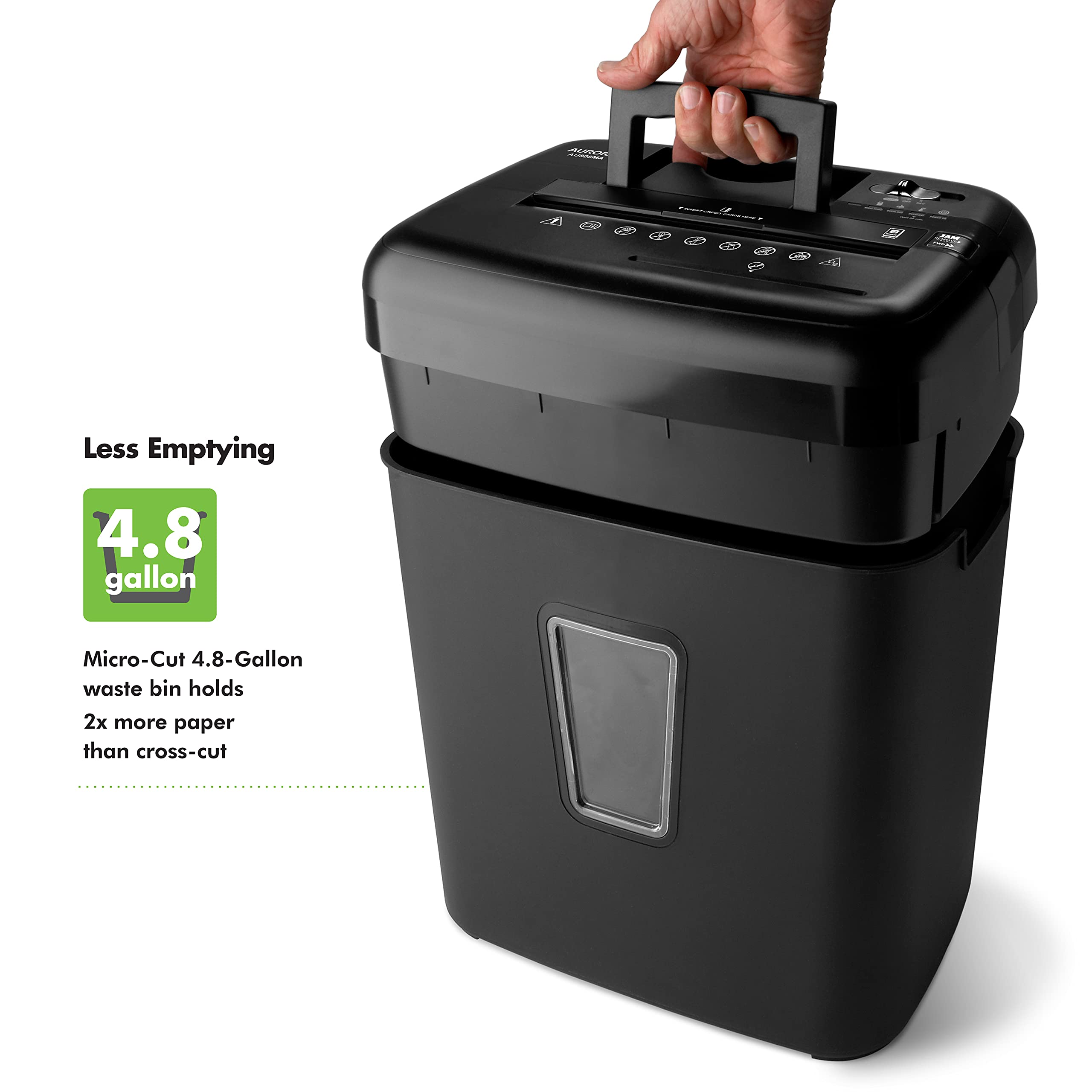 Aurora AU808MA High-Security 8-Sheet Micro-Cut Paper, CD/DVD and Credit Card Paper Shredder